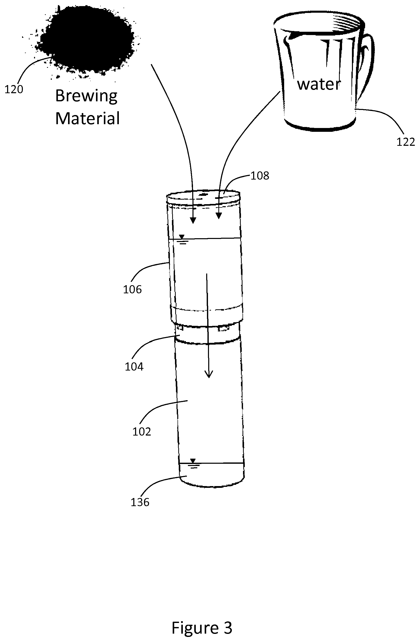 Patent US11812890 Figure 3 – Compact brewing assembly and method
