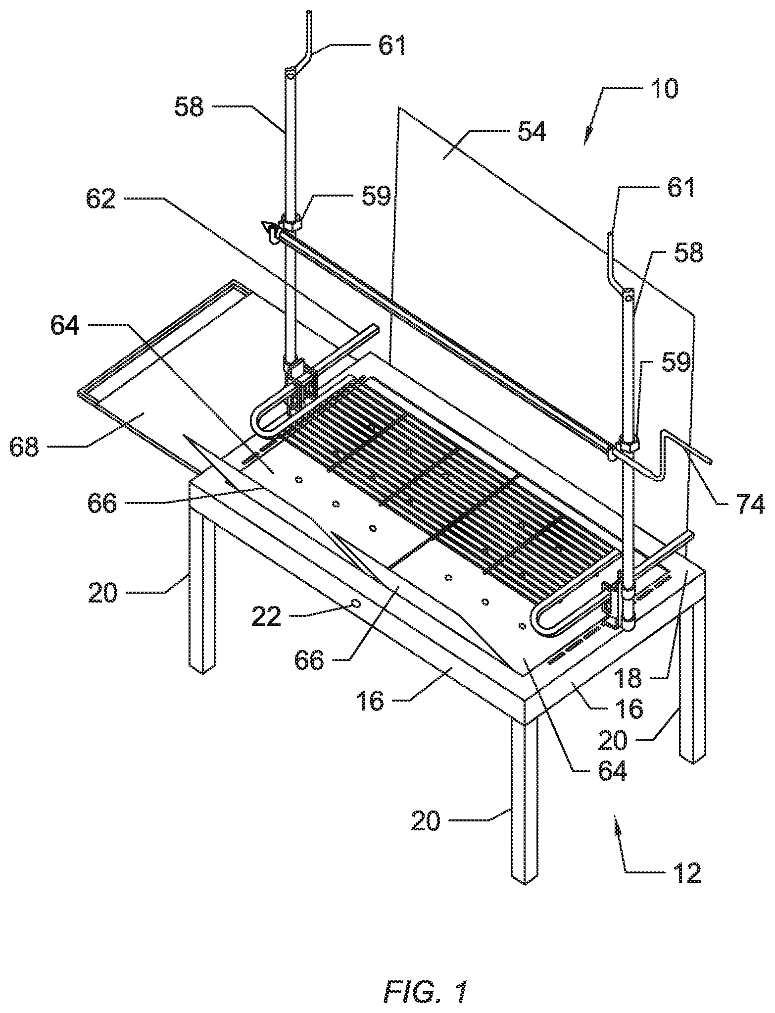 Patent US11812893 Figure 1 – Storable grill