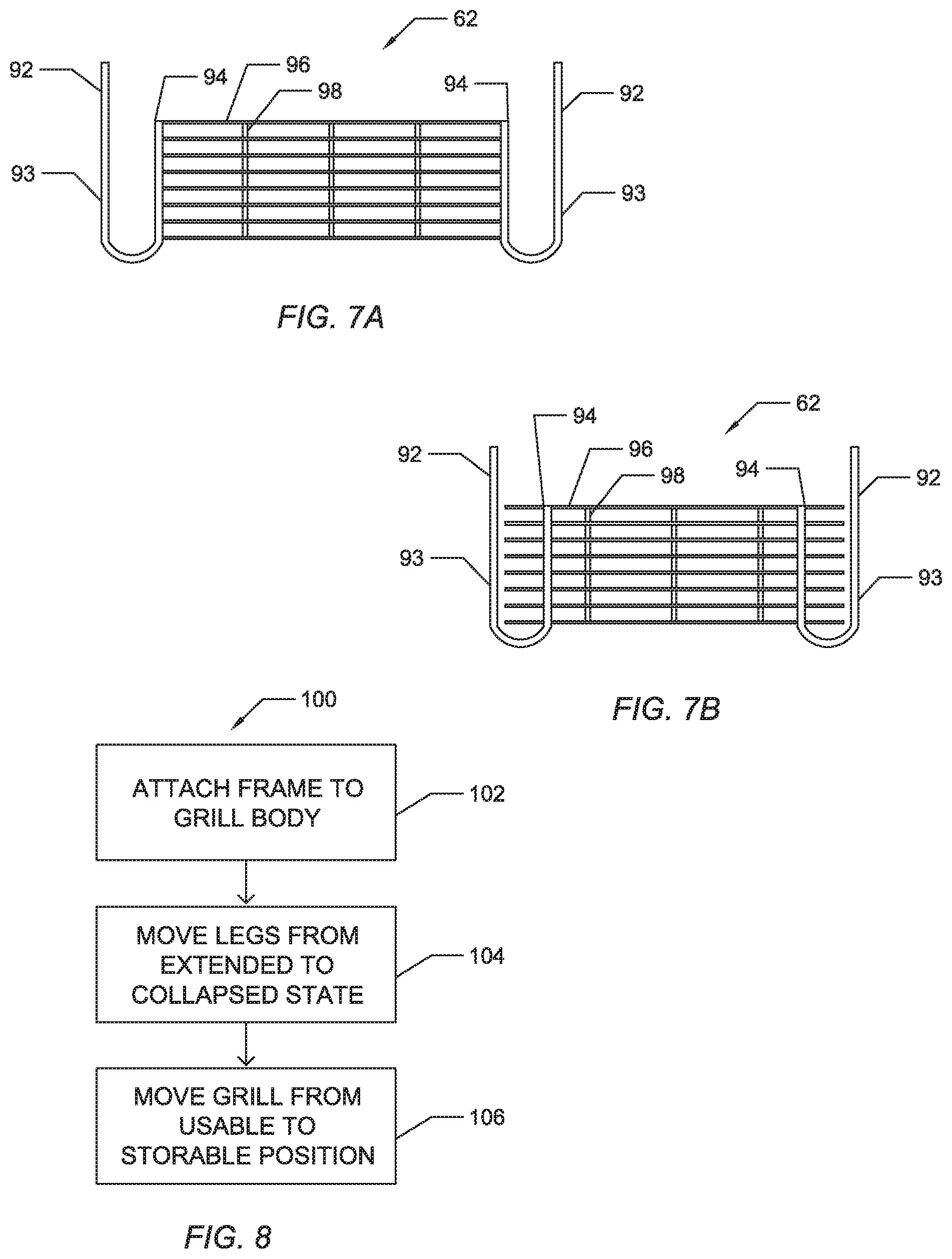 Patent US11812893 Figure 6 – Storable grill