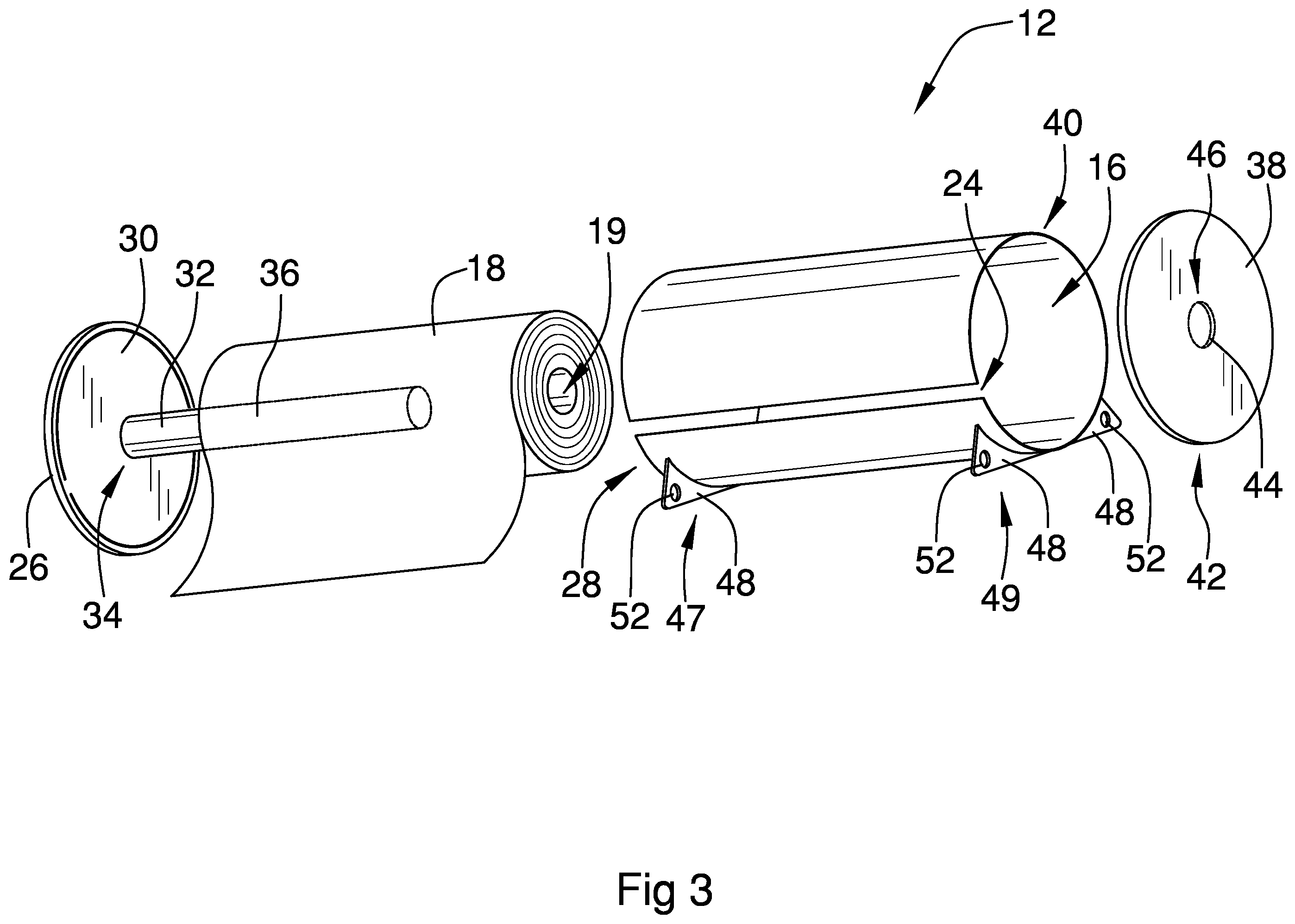 Patent US11812898 Figure 3 – Portable towel dispensing device