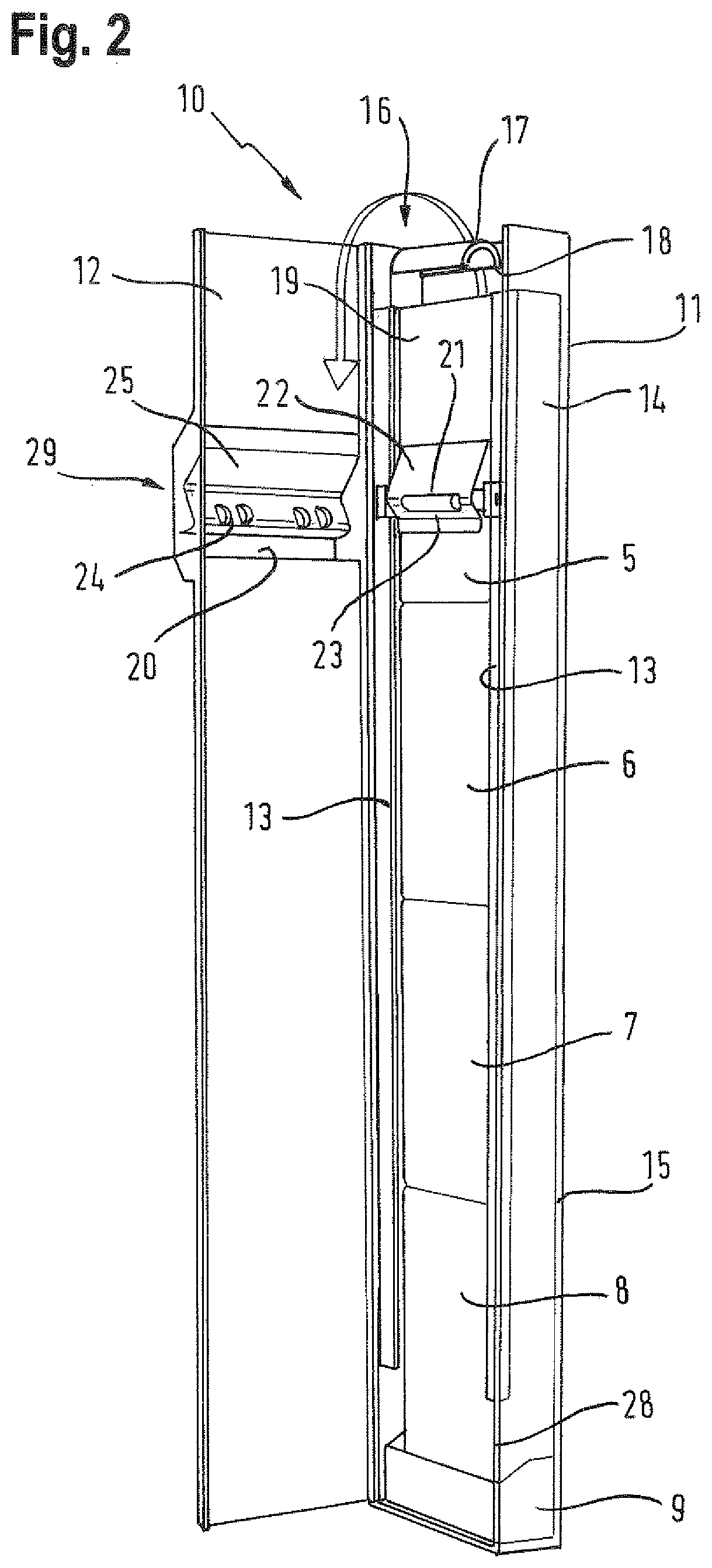 Patent US11812899 Figure 2 – Dispenser and stack of sheet products