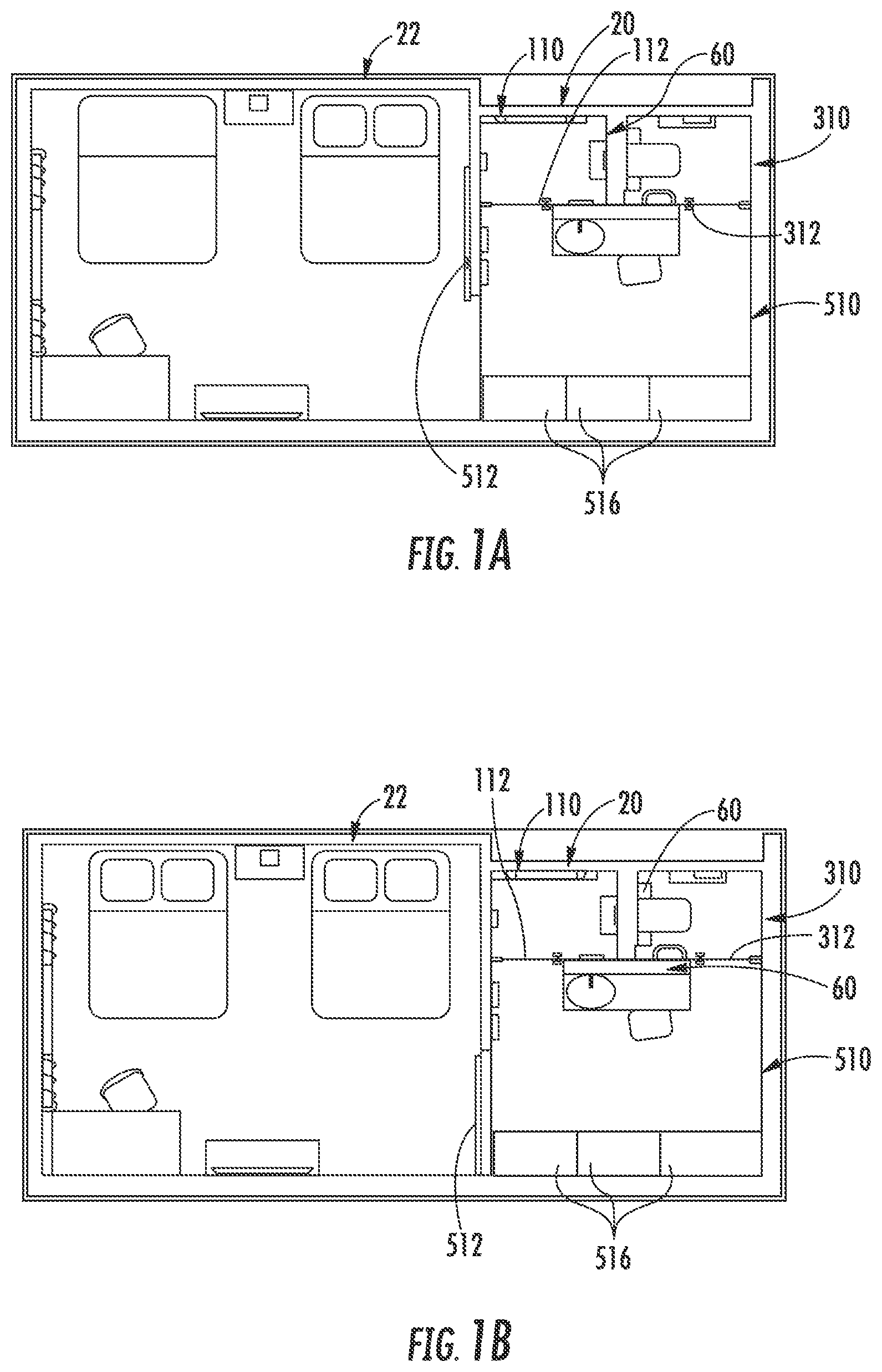 Patent US11812903 Figure 1 – Bathroom fixtures and components