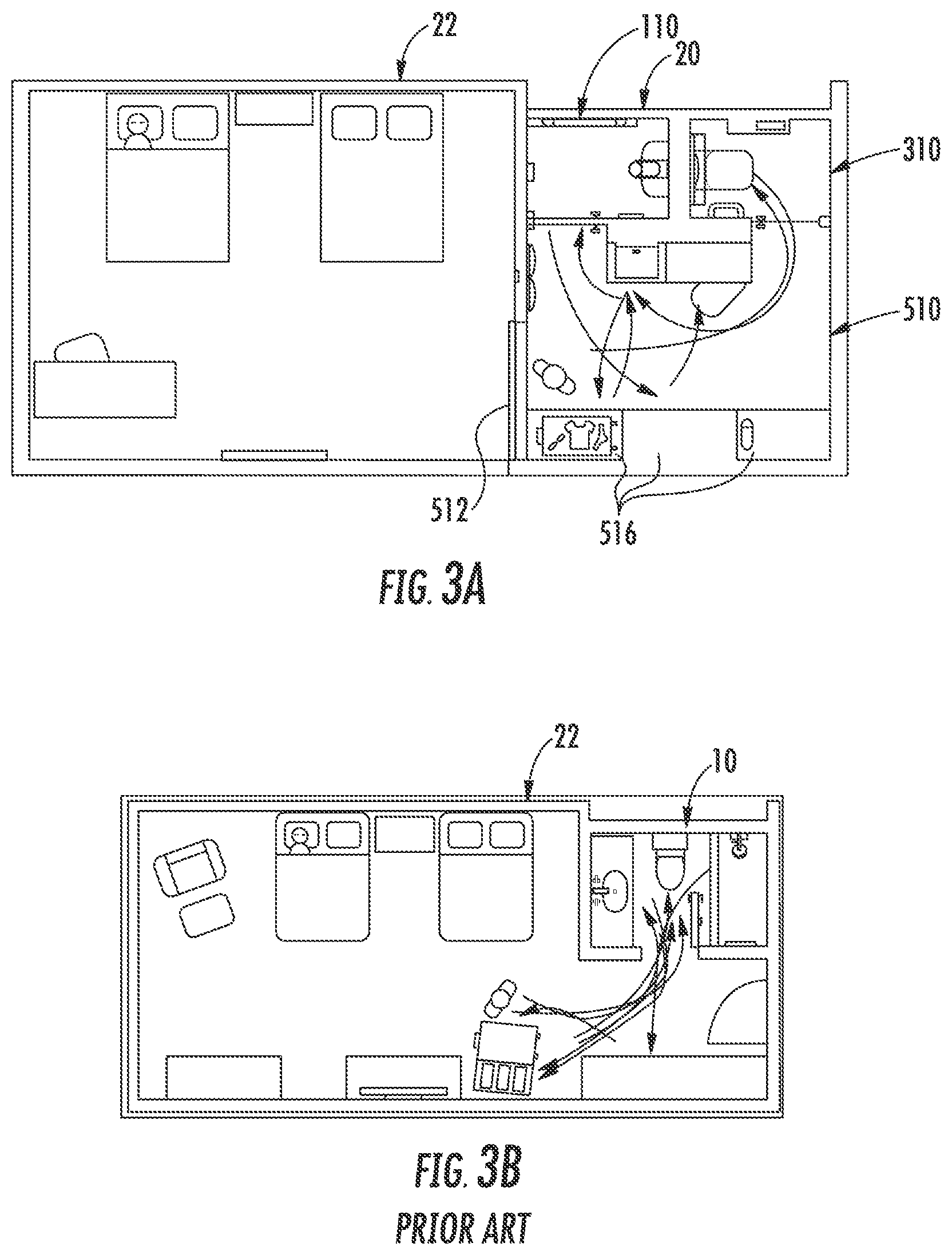 Patent US11812903 Figure 3 – Bathroom fixtures and components