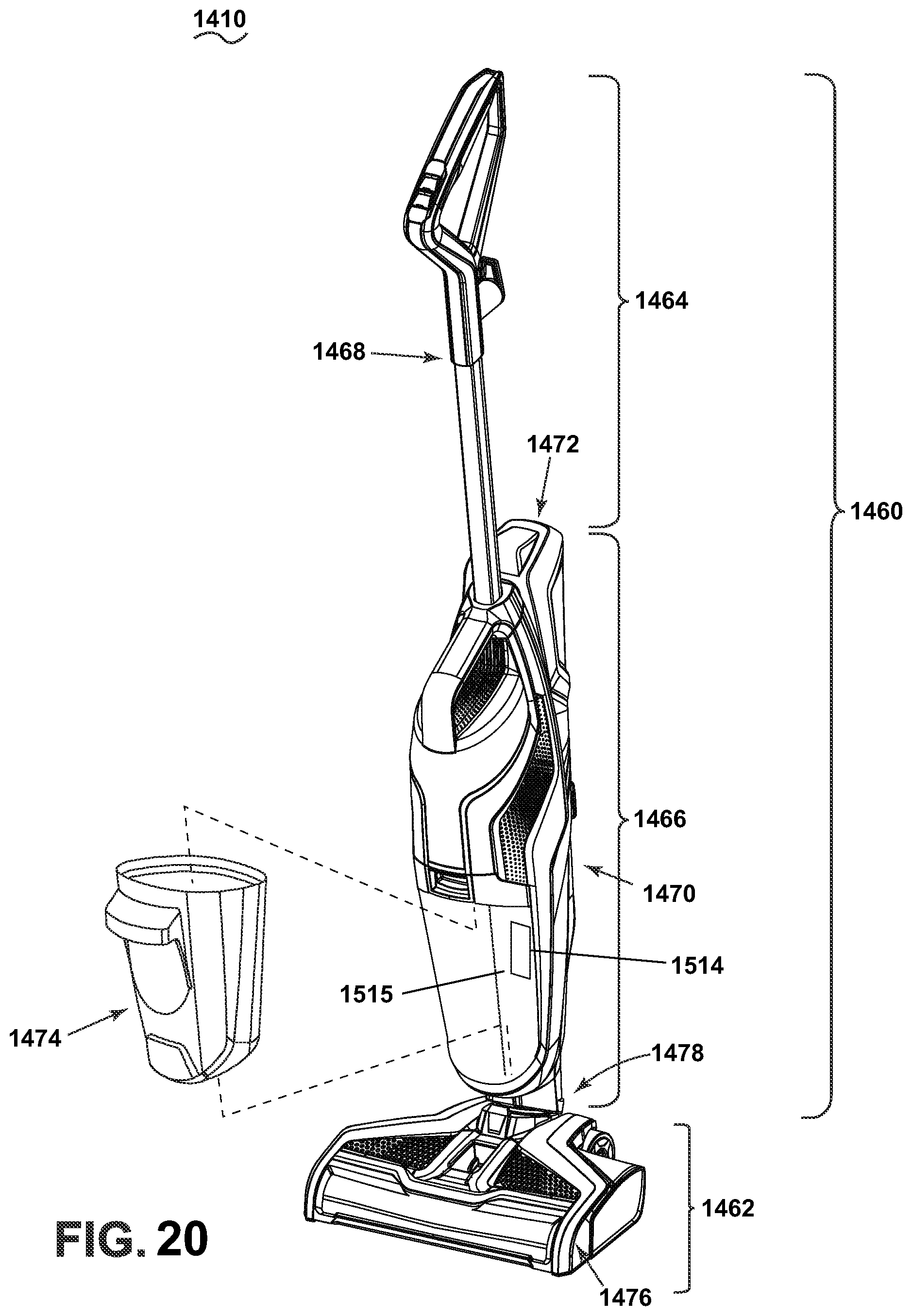 Patent US11812906 Figure 19 – Apparatus for cleaning a surface
