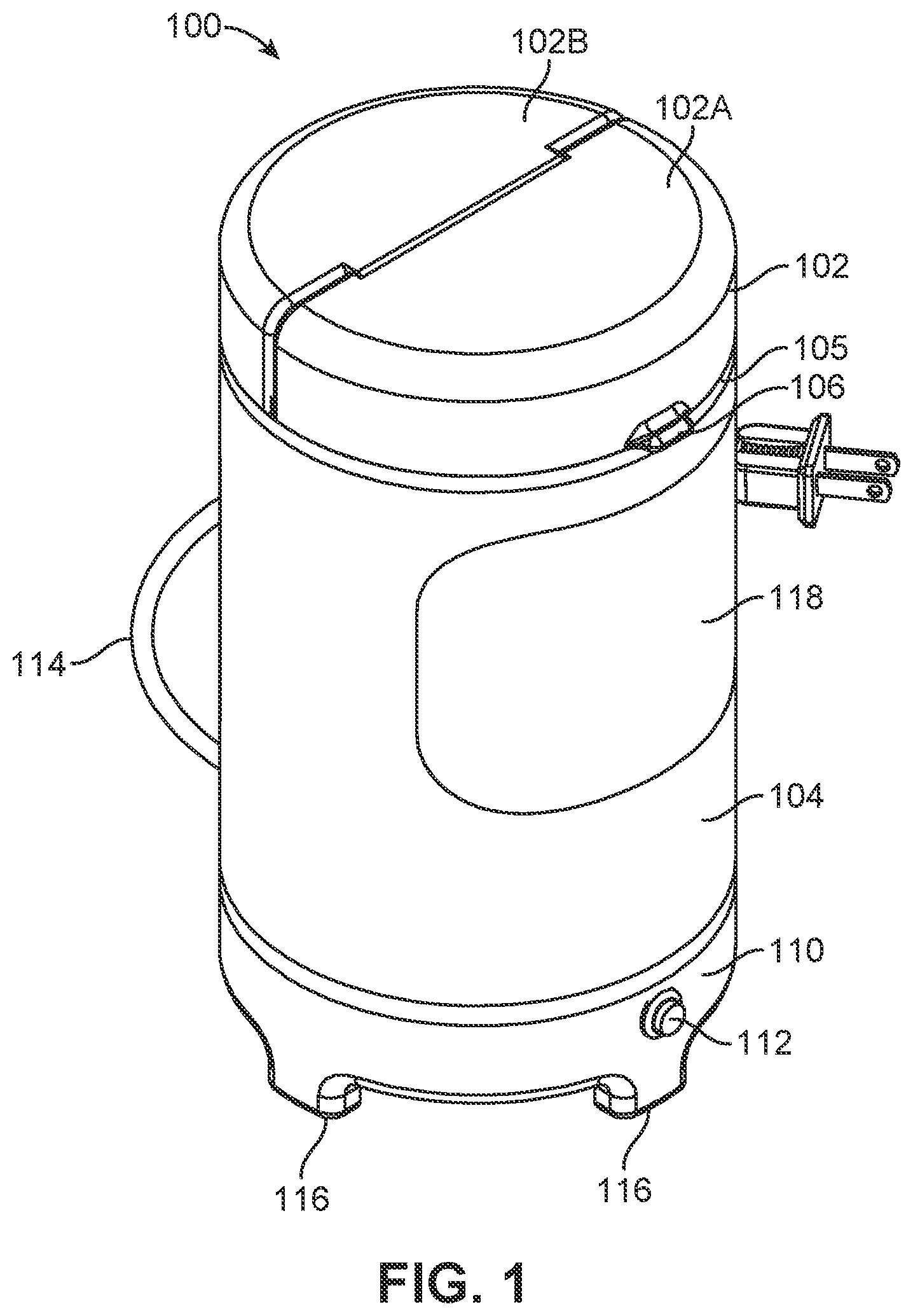 Patent US11812913 Figure 1 – Compact dishwasher for cleaning a few eating utensils