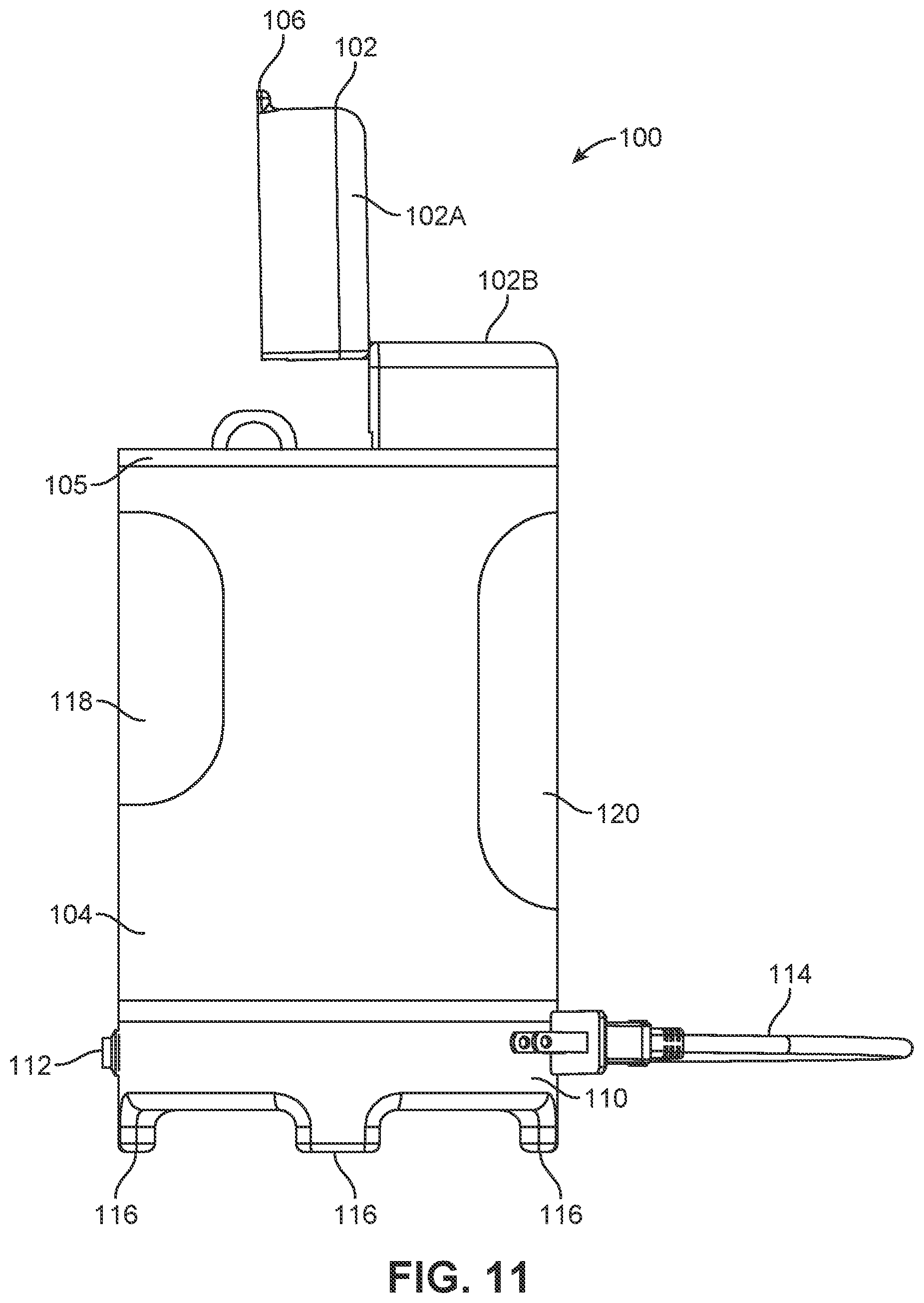 Patent US11812913 Figure 11 – Compact dishwasher for cleaning a few eating utensils