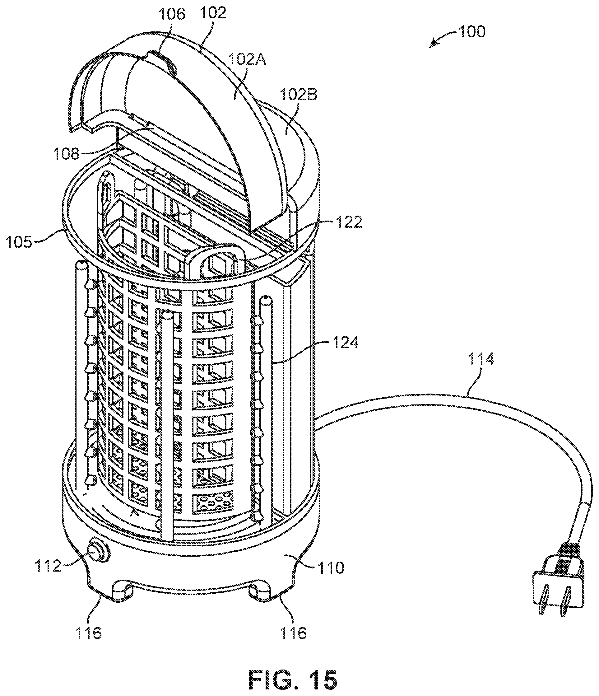 Patent US11812913 Figure 15 – Compact dishwasher for cleaning a few eating utensils
