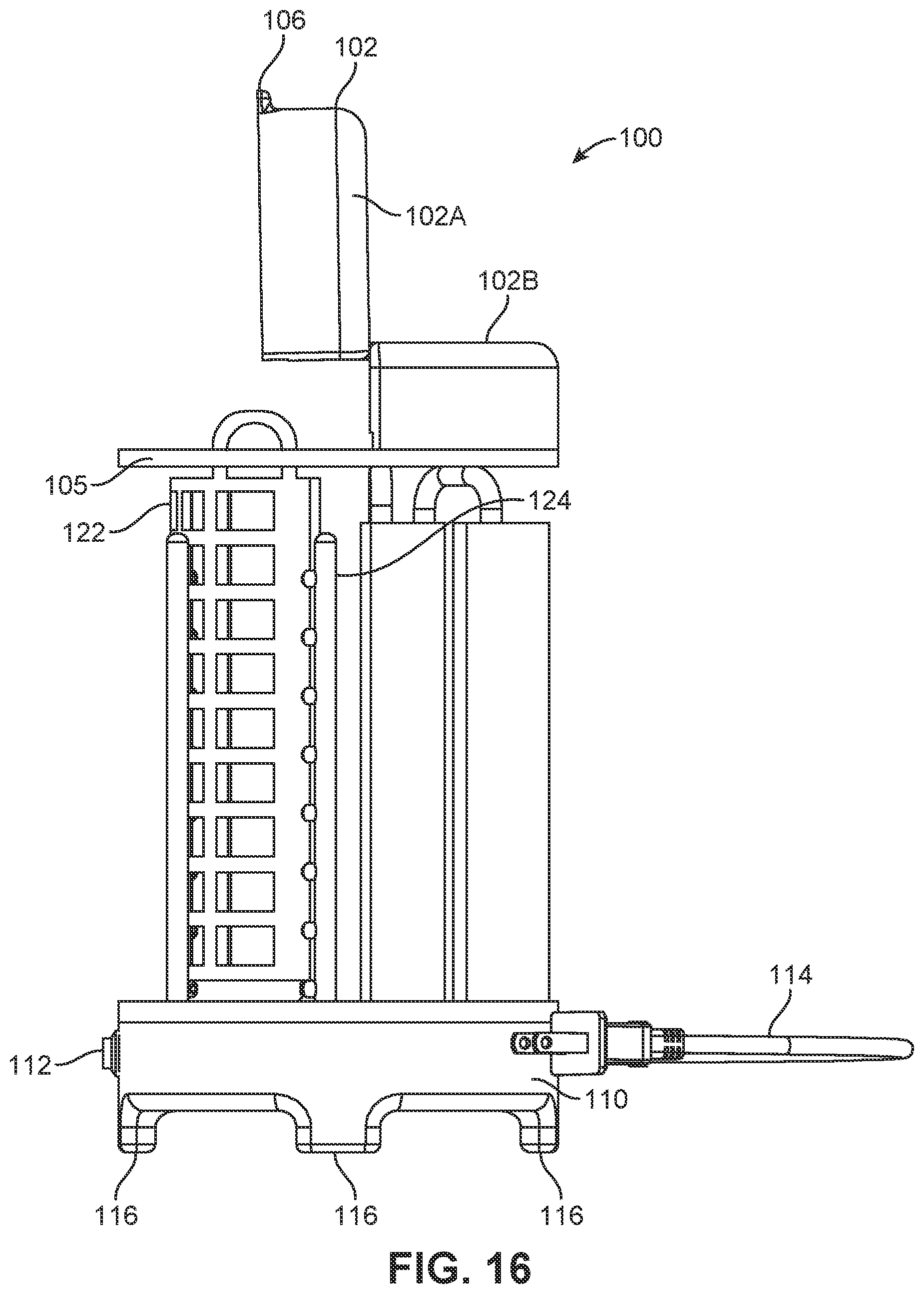 Patent US11812913 Figure 16 – Compact dishwasher for cleaning a few eating utensils