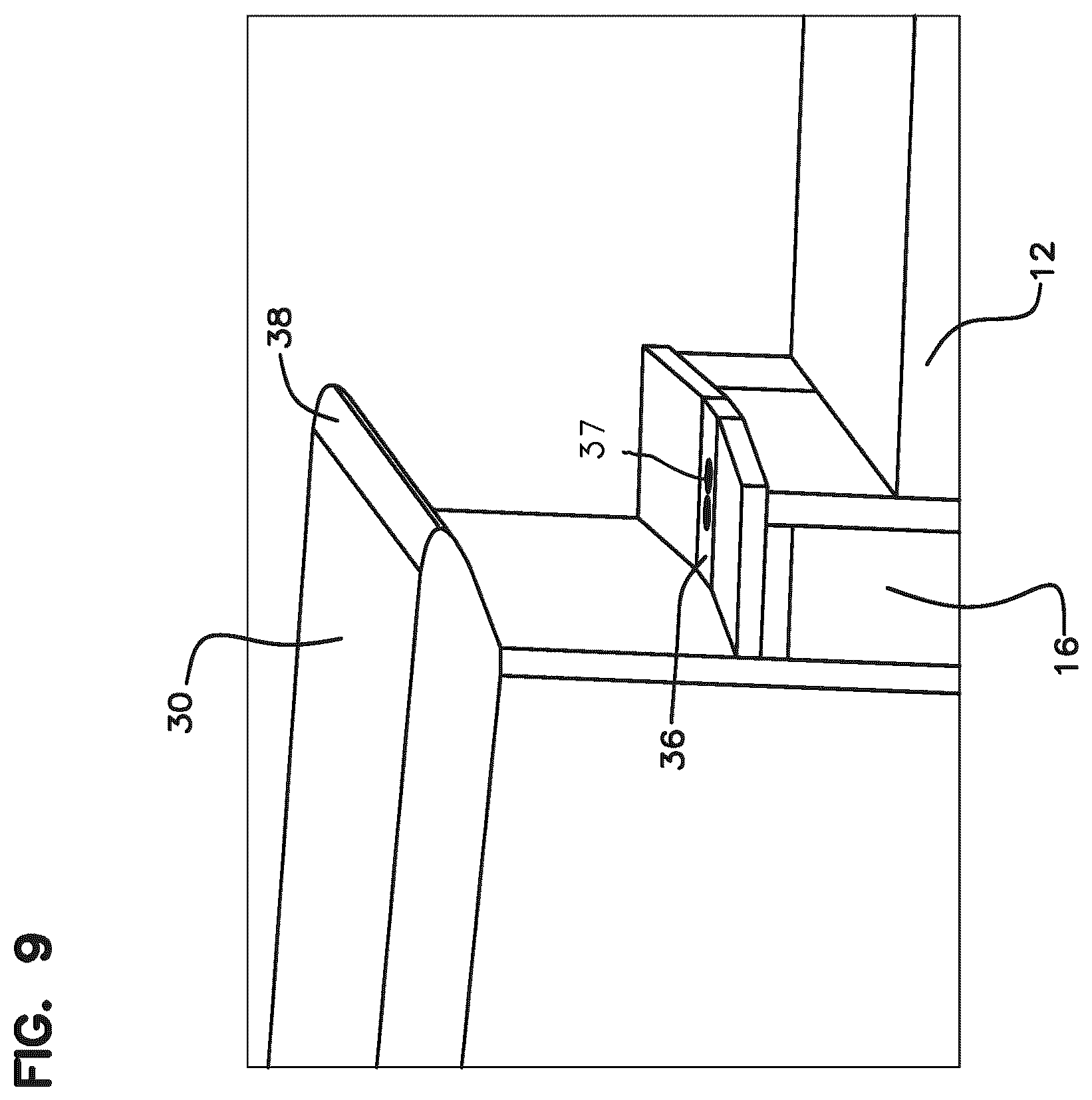 Patent US11812914 Figure 9 – Apparatus for separating chemistries in a door-type dishmachine
