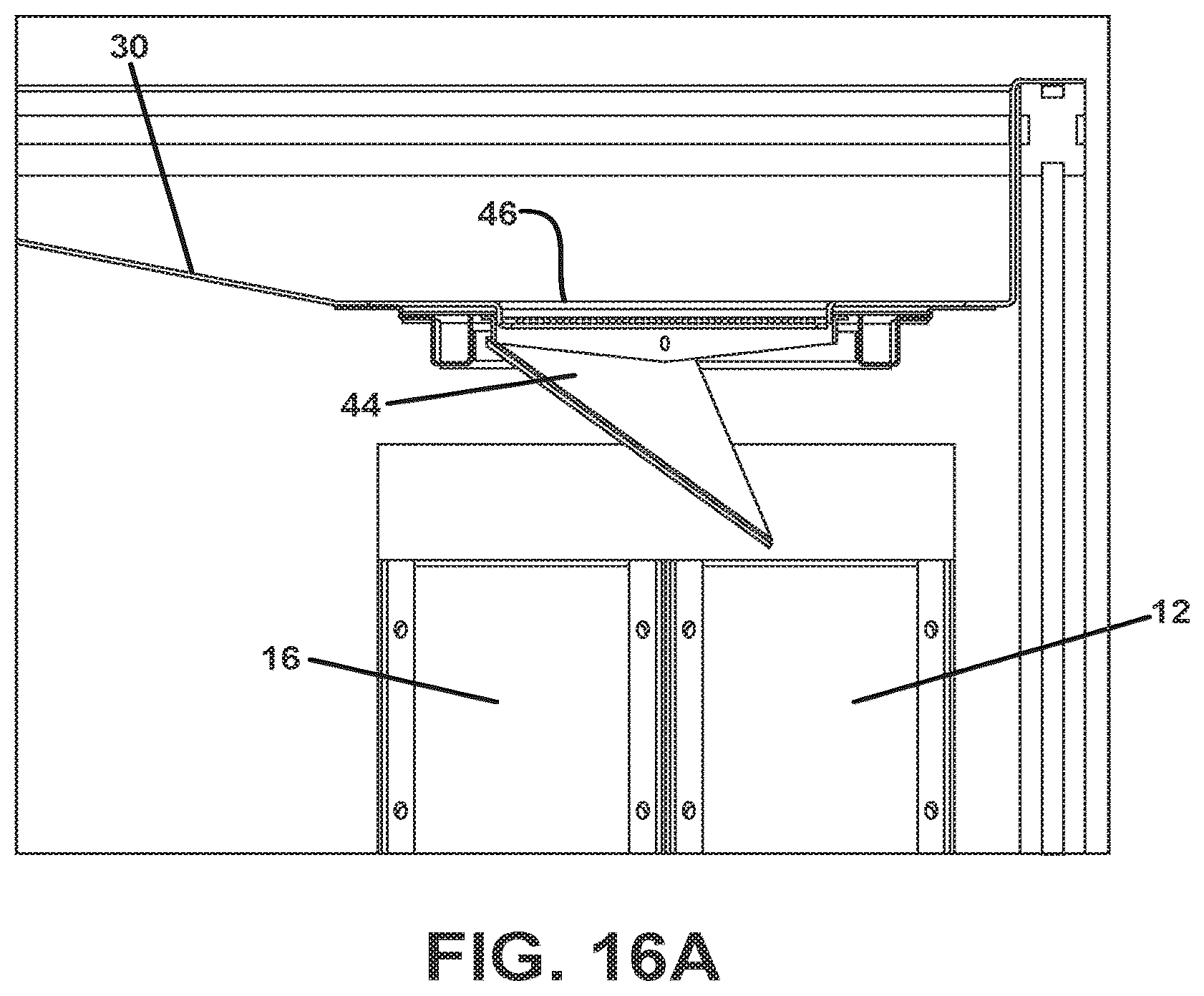 Patent US11812914 Figure 16 – Apparatus for separating chemistries in a door-type dishmachine