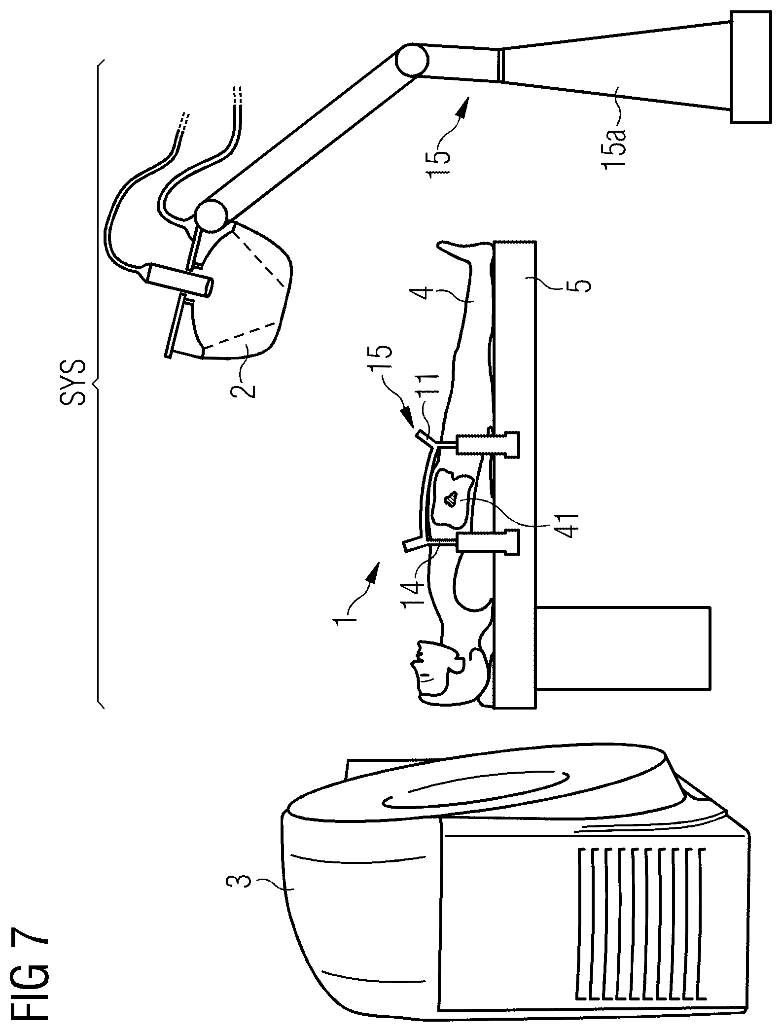 Patent US11812919 Figure 4 – Pressure control system for providing a pressure to be applied to a patient during a pre-interventional imaging process with an imaging system