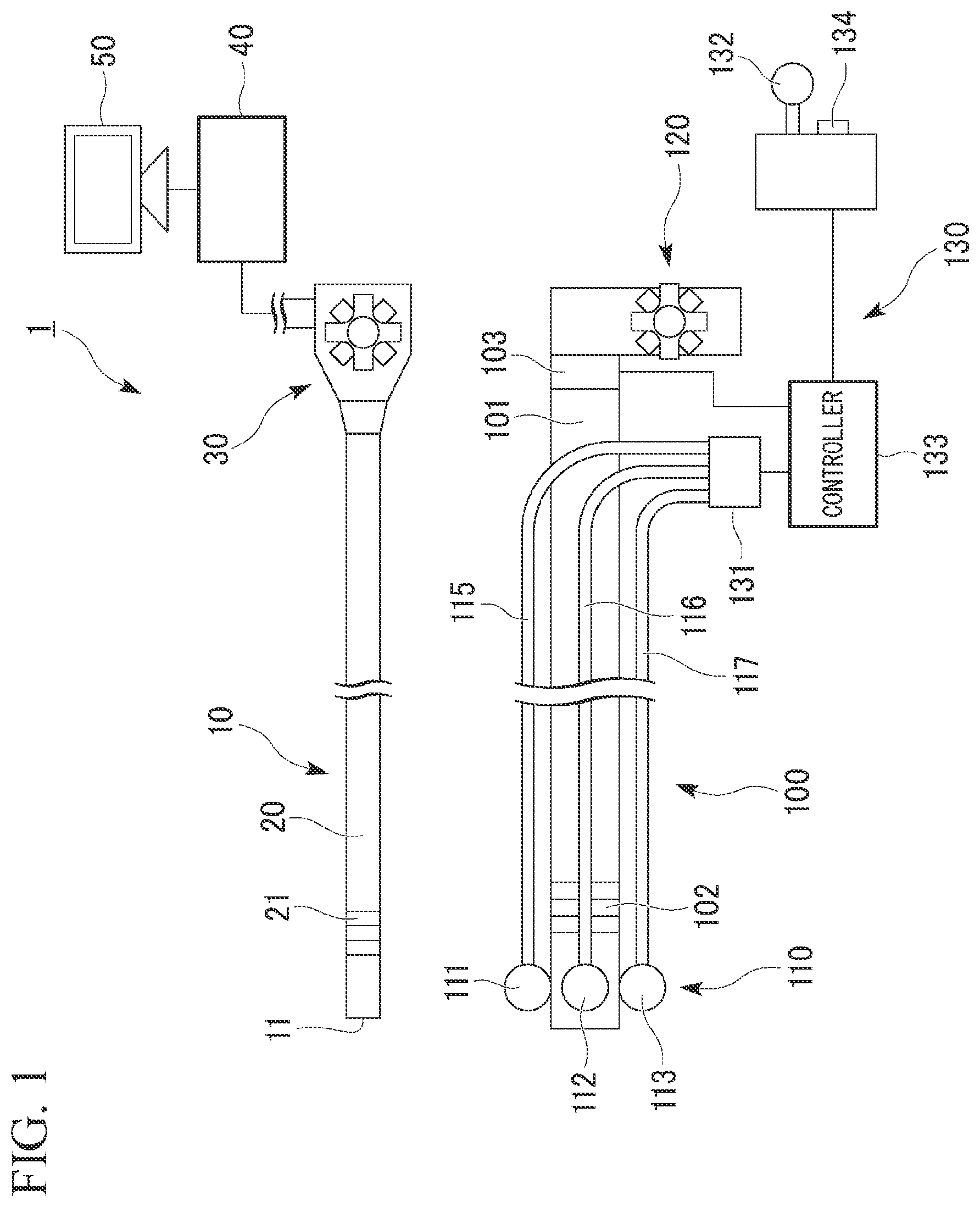 Patent US11812931 Figure 1 – Overtube system and operation method of the same