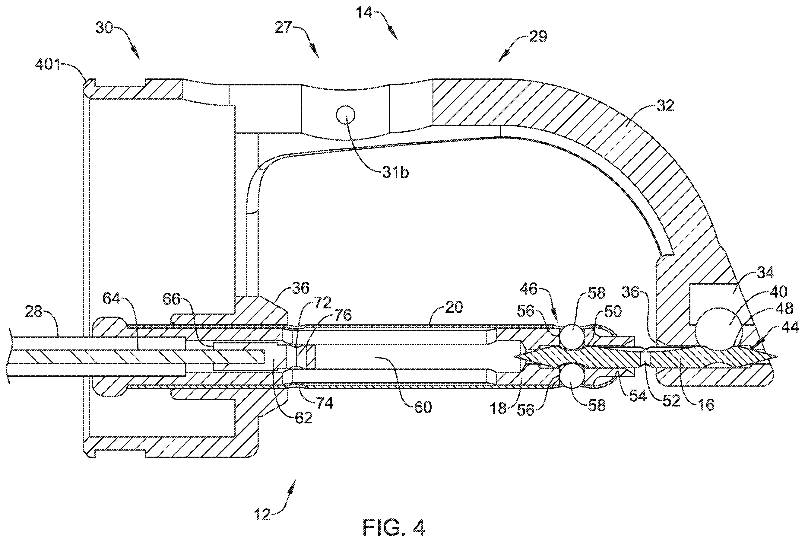 Patent US11812944 Figure 4 – Suture based closure device for use with endoscope