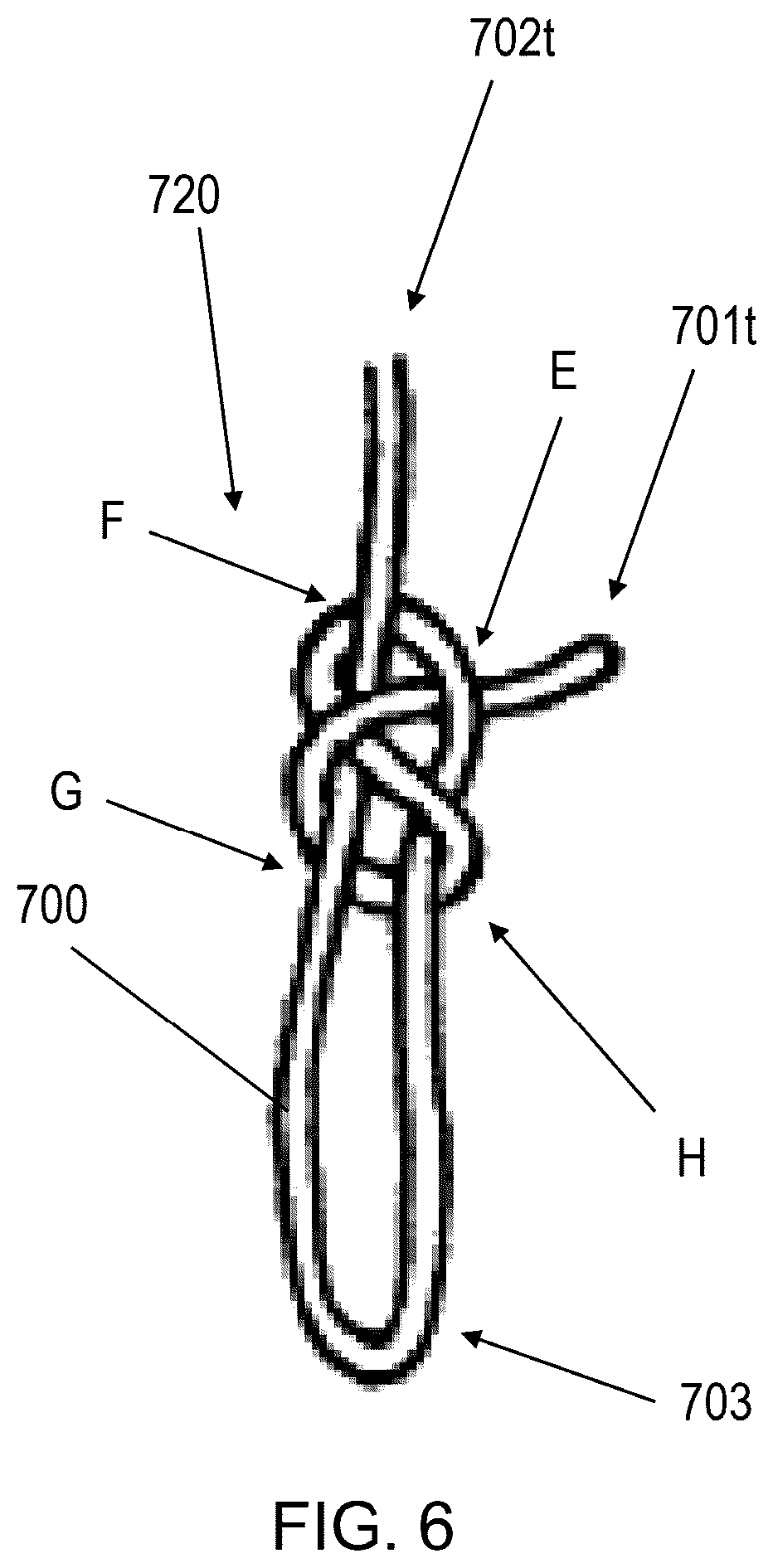 Patent US11812945 Figure 5 – One-way adjustable loop suture constructs and methods of forming and using the same