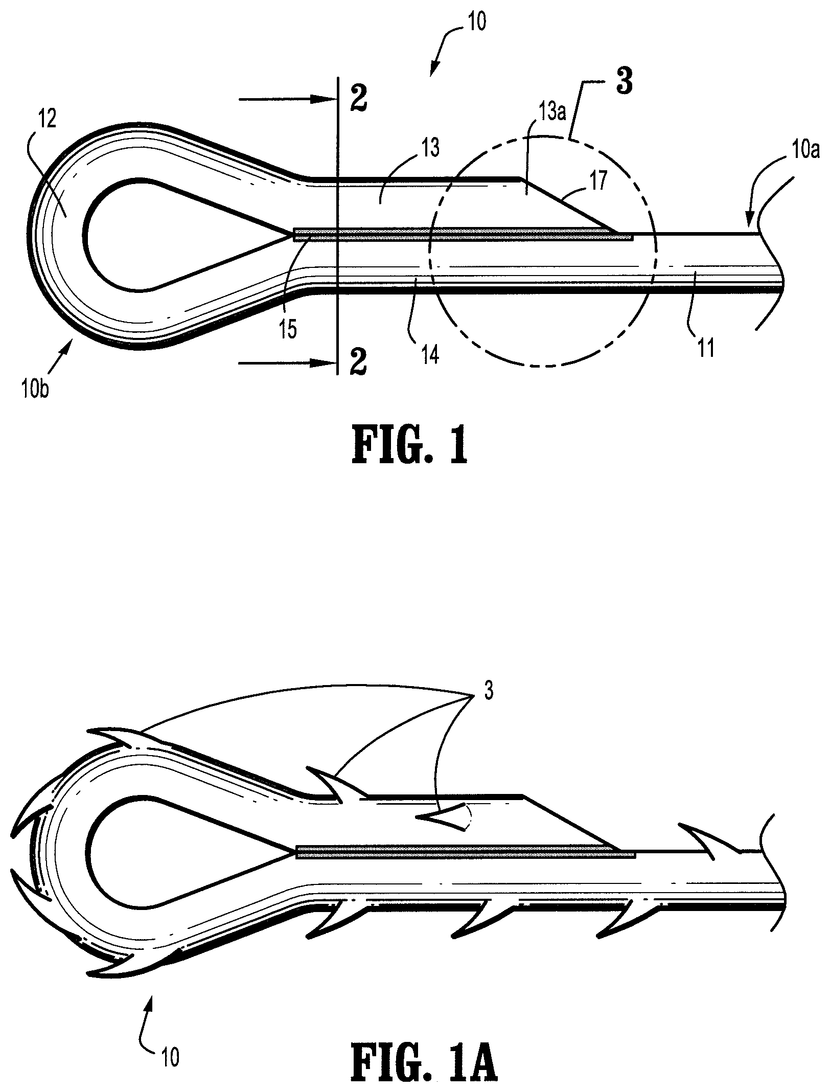 Patent US11812950 — Tapered looped suture — Figure 1