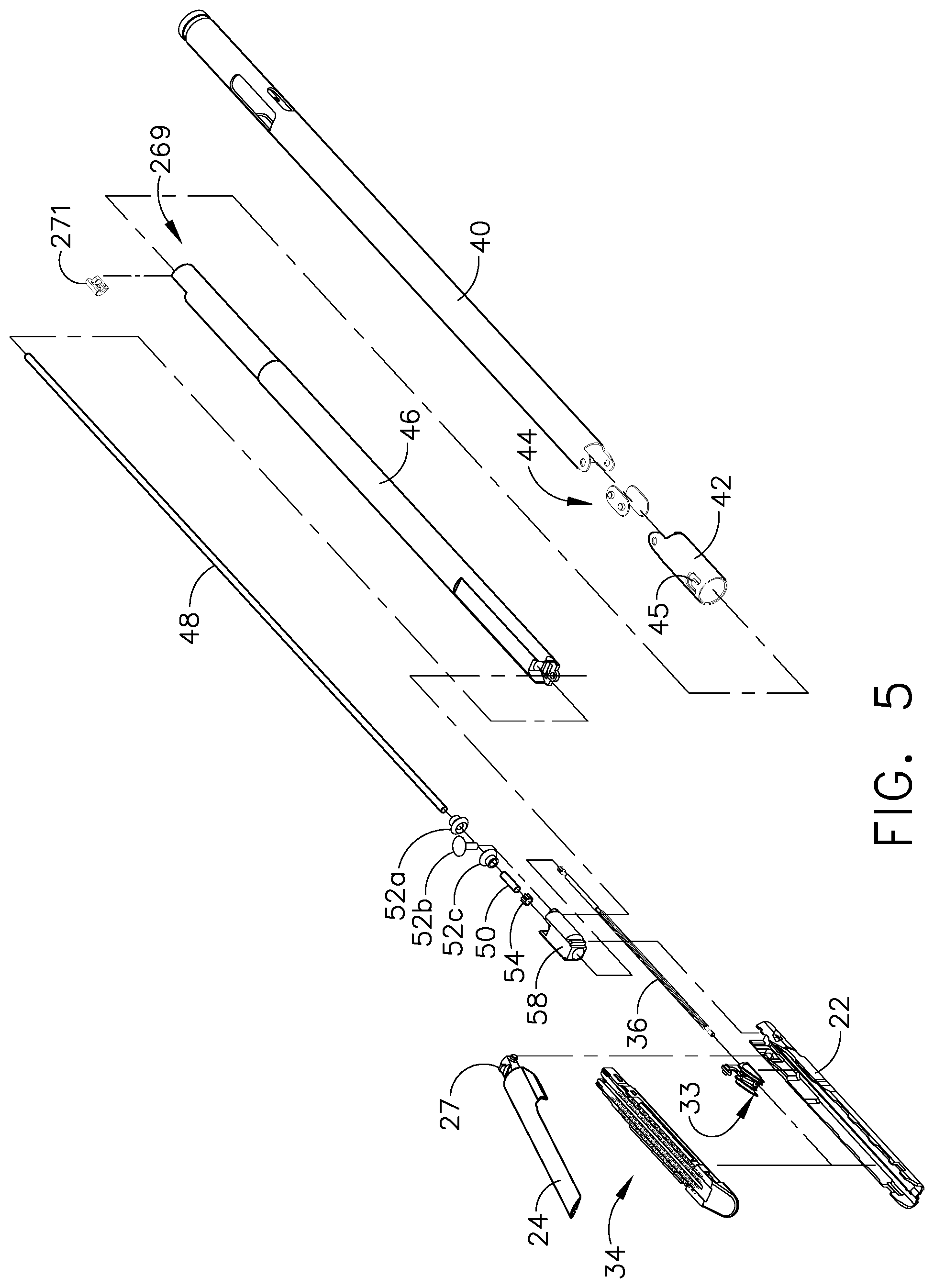 Patent US11812954 Figure 5 – Robotically-controlled motorized surgical instrument with an end effector