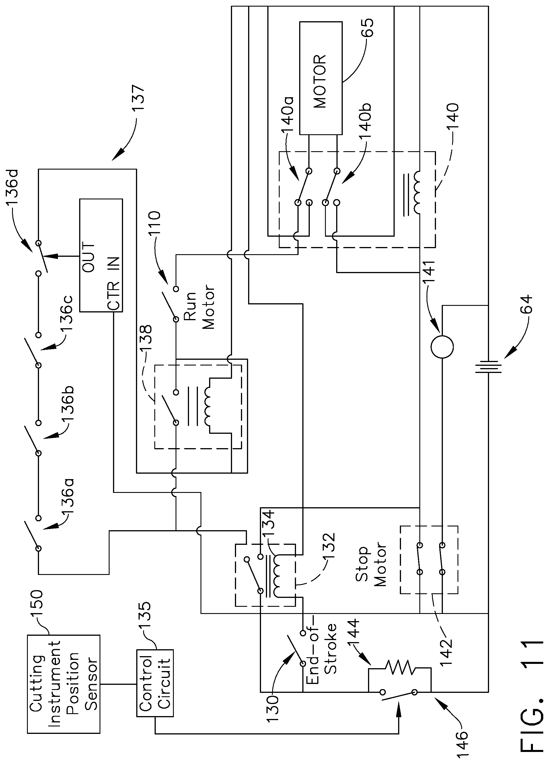 Patent US11812954 Figure 11 – Robotically-controlled motorized surgical instrument with an end effector