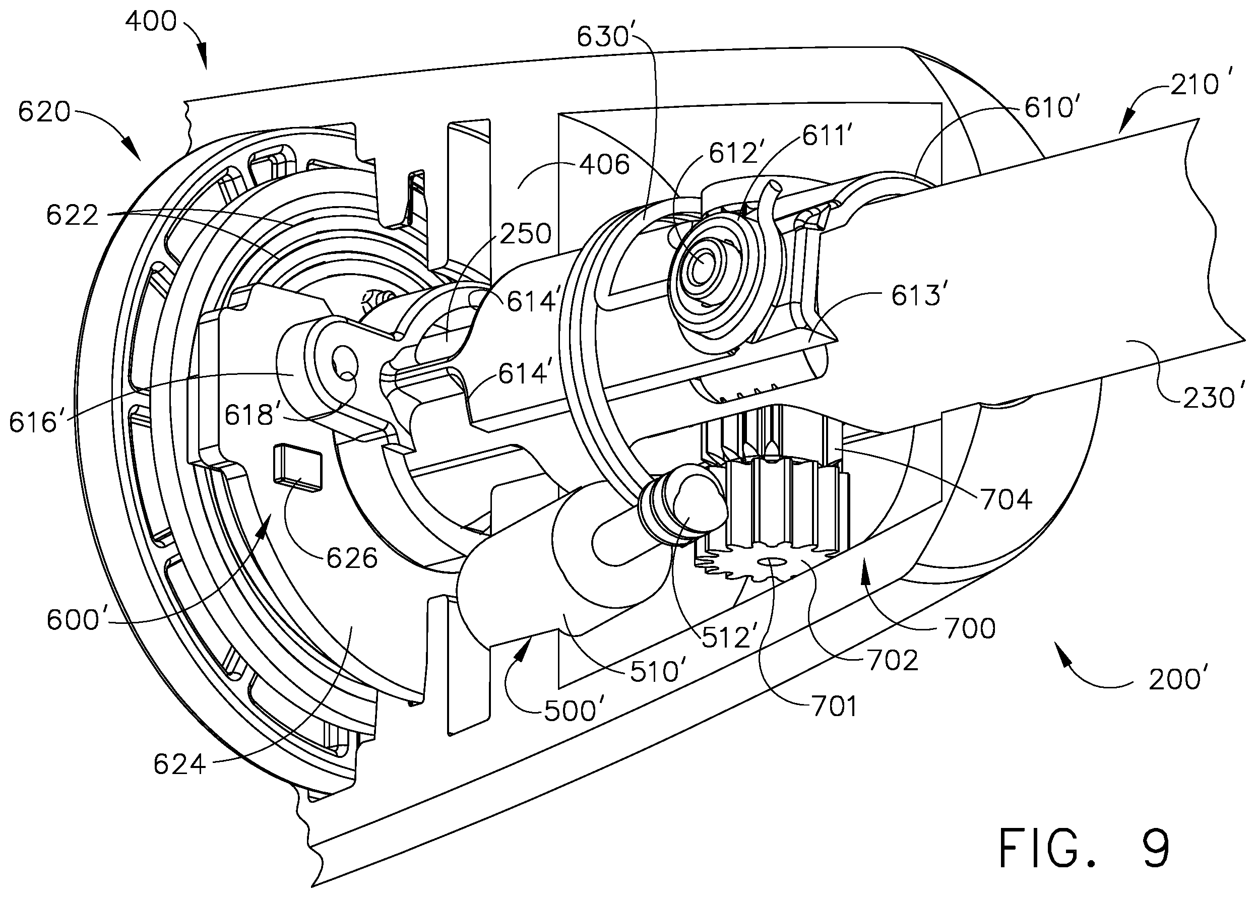 Patent US11812958 Figure 9 – Locking arrangements for detachable shaft assemblies with articulatable surgical end effectors