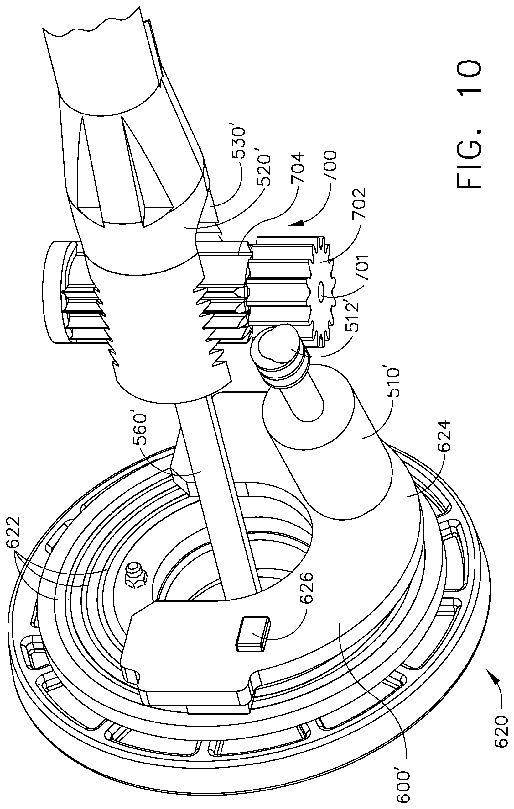 Patent US11812958 Figure 10 – Locking arrangements for detachable shaft assemblies with articulatable surgical end effectors