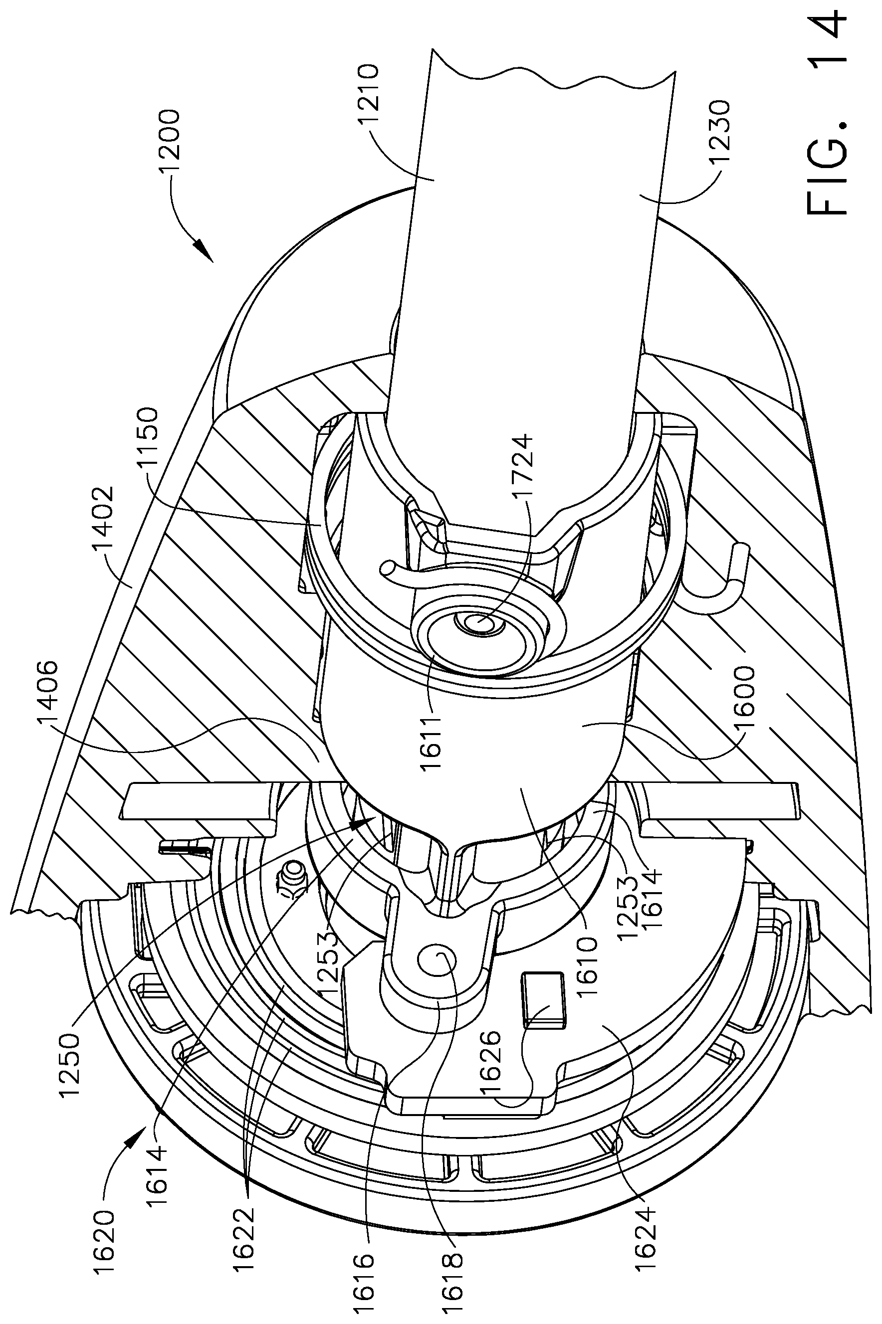 Patent US11812958 Figure 13 – Locking arrangements for detachable shaft assemblies with articulatable surgical end effectors