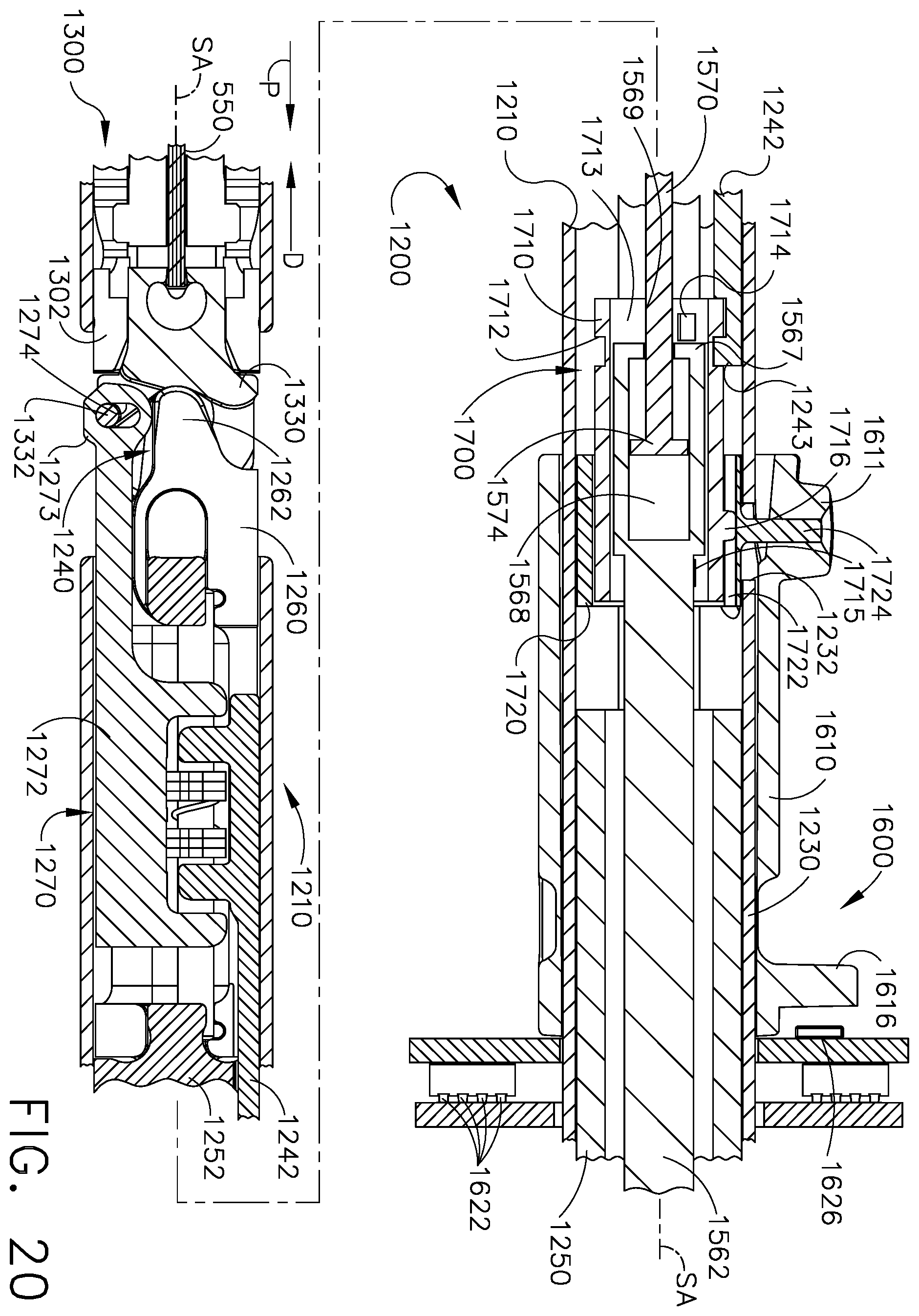 Patent US11812958 Figure 19 – Locking arrangements for detachable shaft assemblies with articulatable surgical end effectors