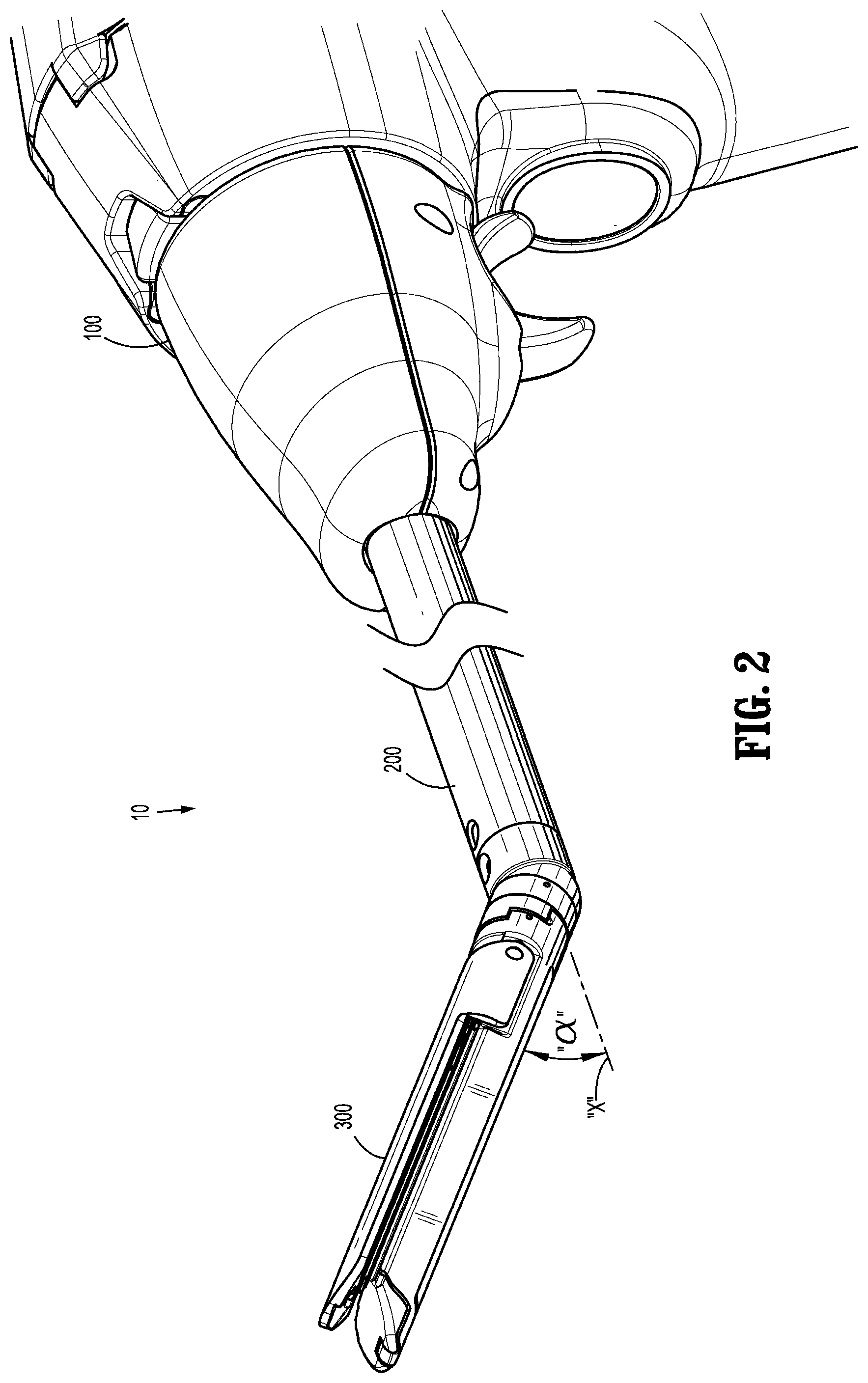 Patent US11812959 Figure 2 – Dynamically matching input and output shaft speeds of articulating adapter assemblies for surgical instruments