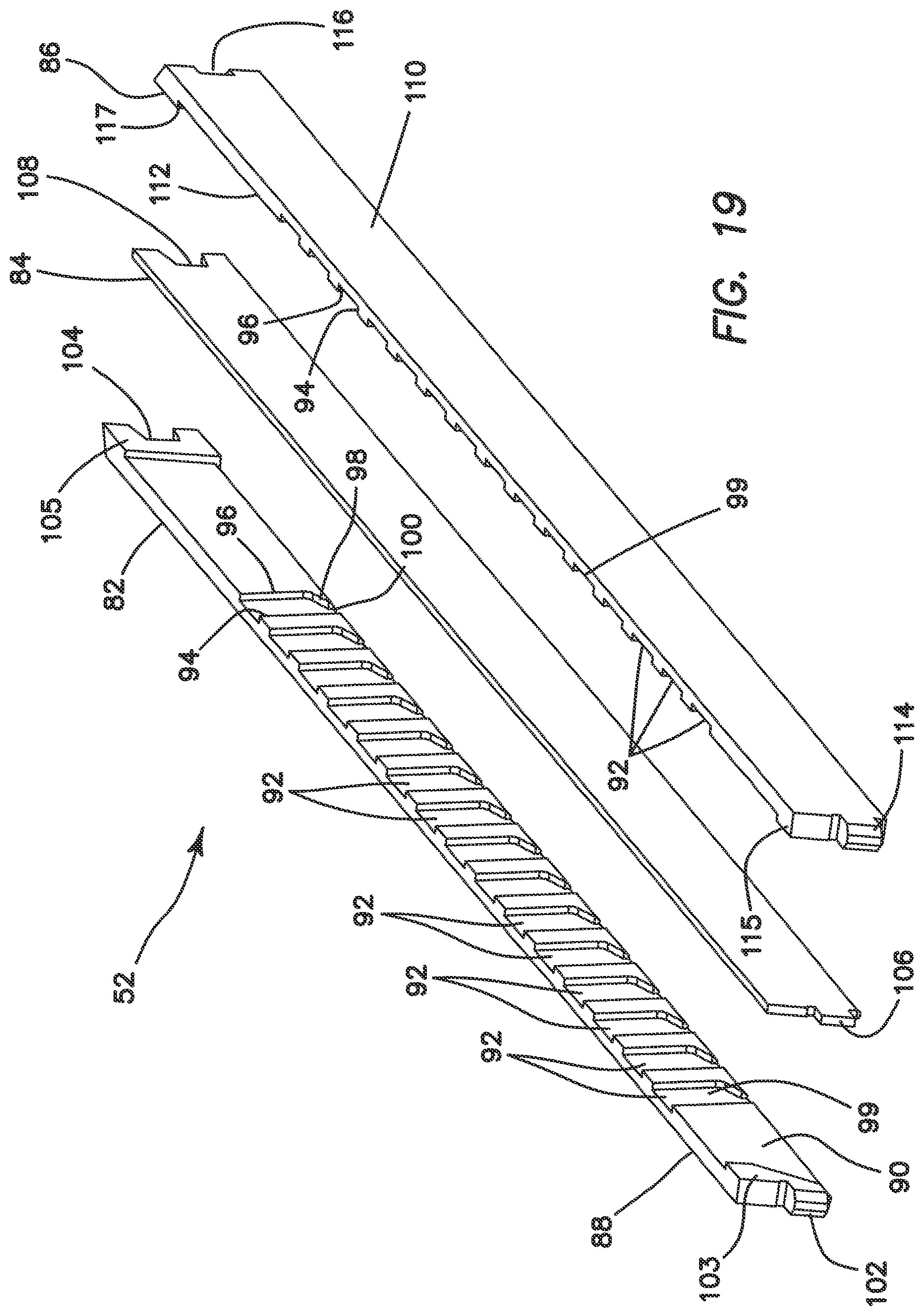 Patent US11812963 Figure 11 – Surgical stapler with partial pockets