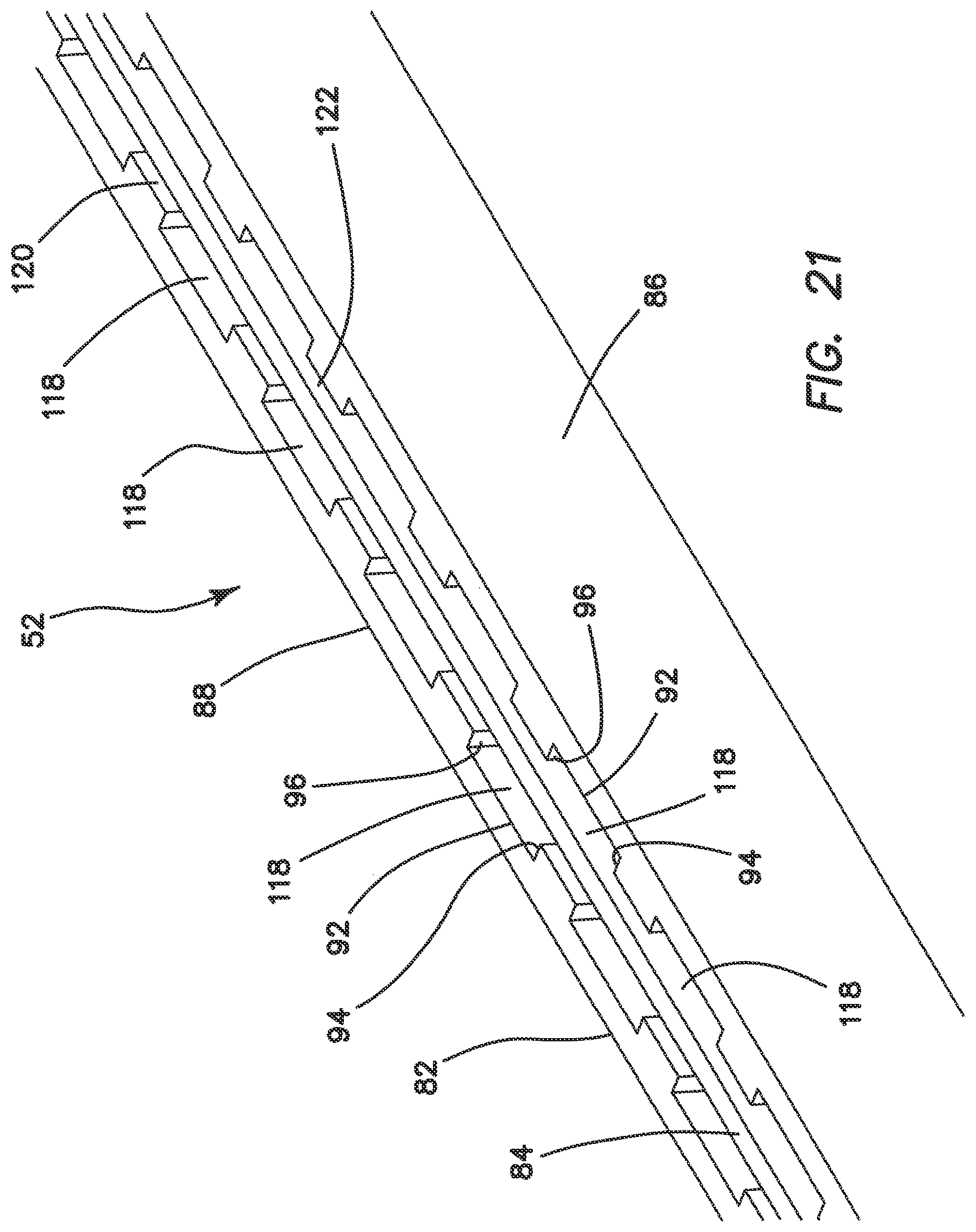 Patent US11812963 Figure 13 – Surgical stapler with partial pockets