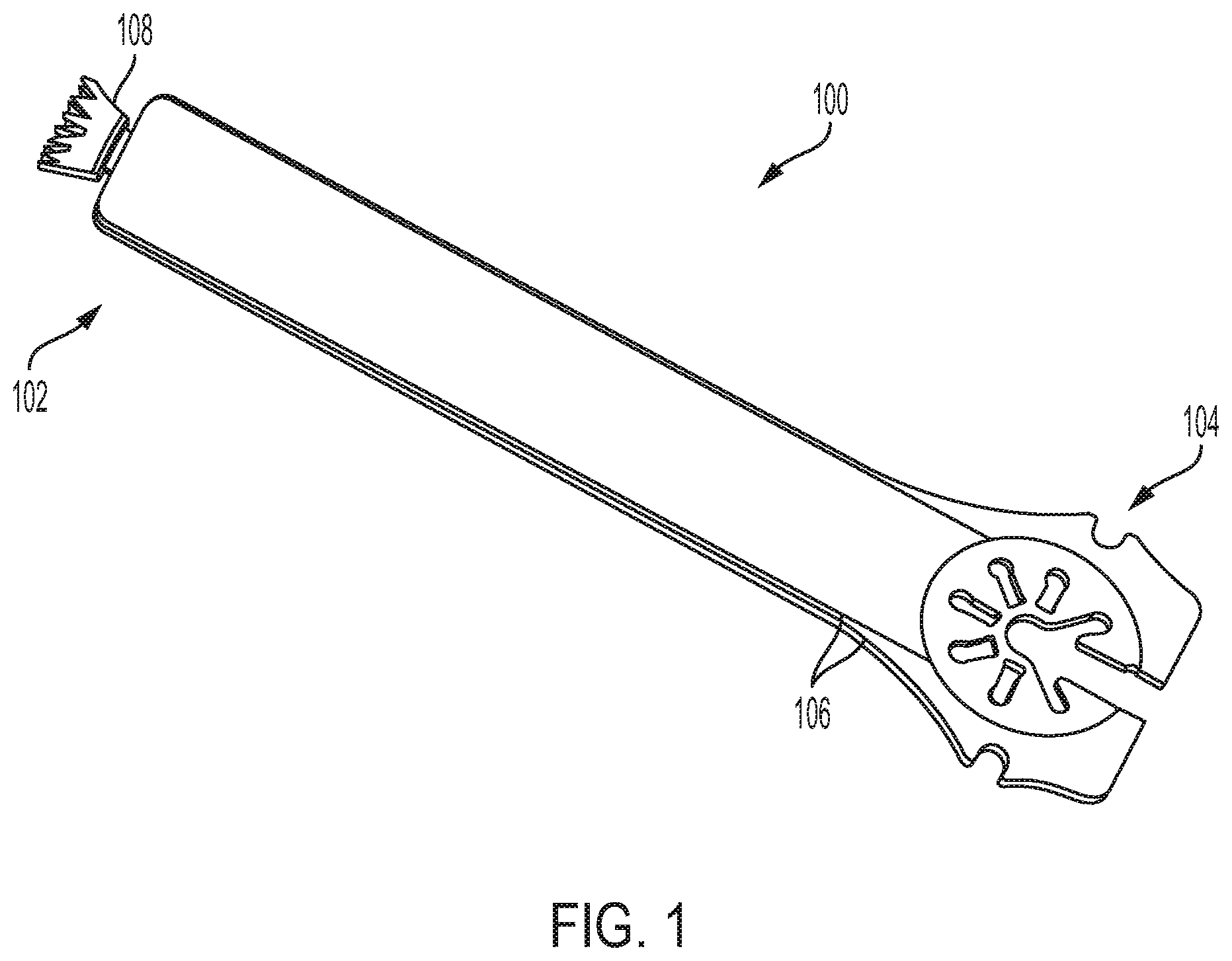 Patent US11812973 — Sheathed surgical saw blade with bearings — Figure 1
