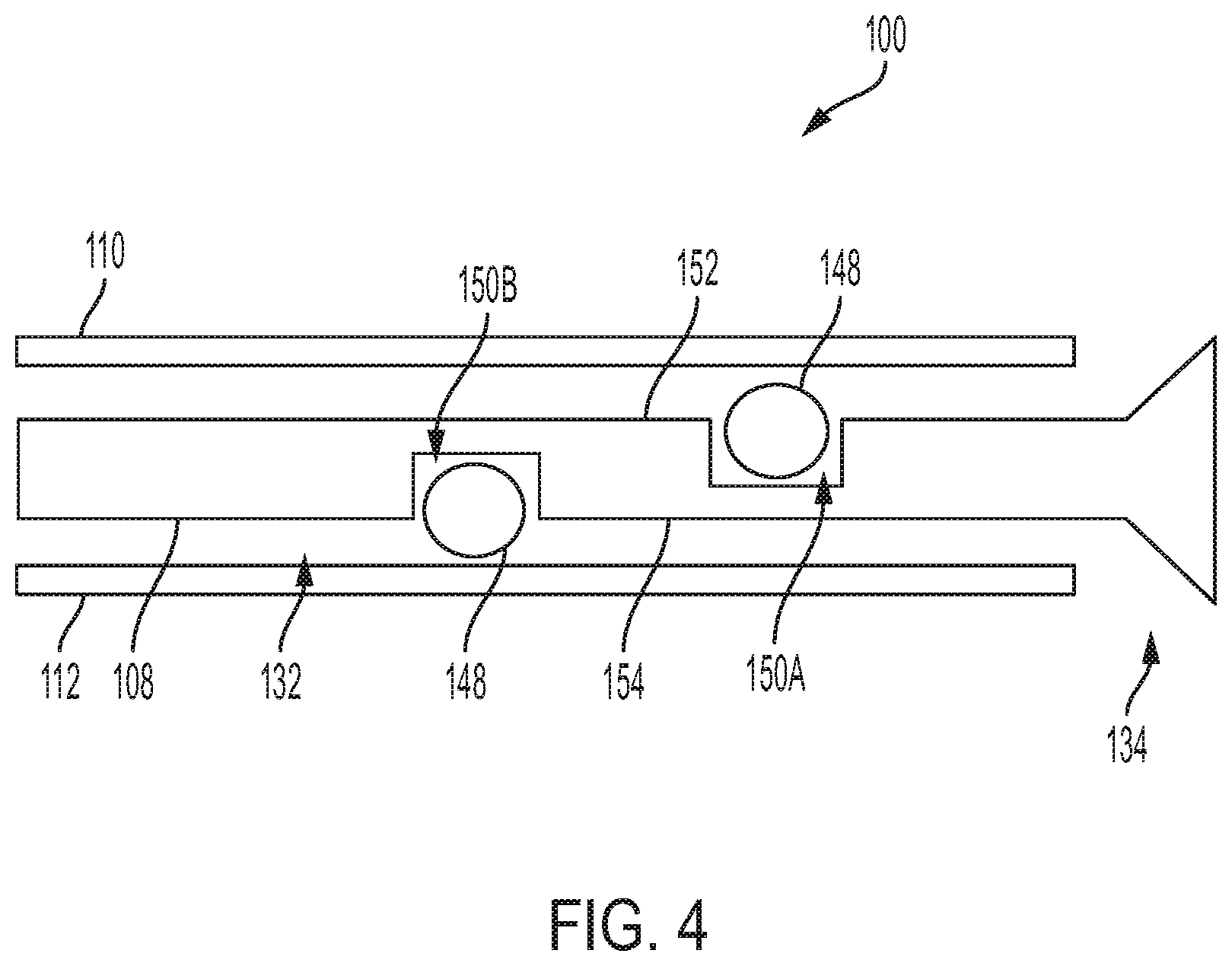 Patent US11812973 Figure 4 – Sheathed surgical saw blade with bearings