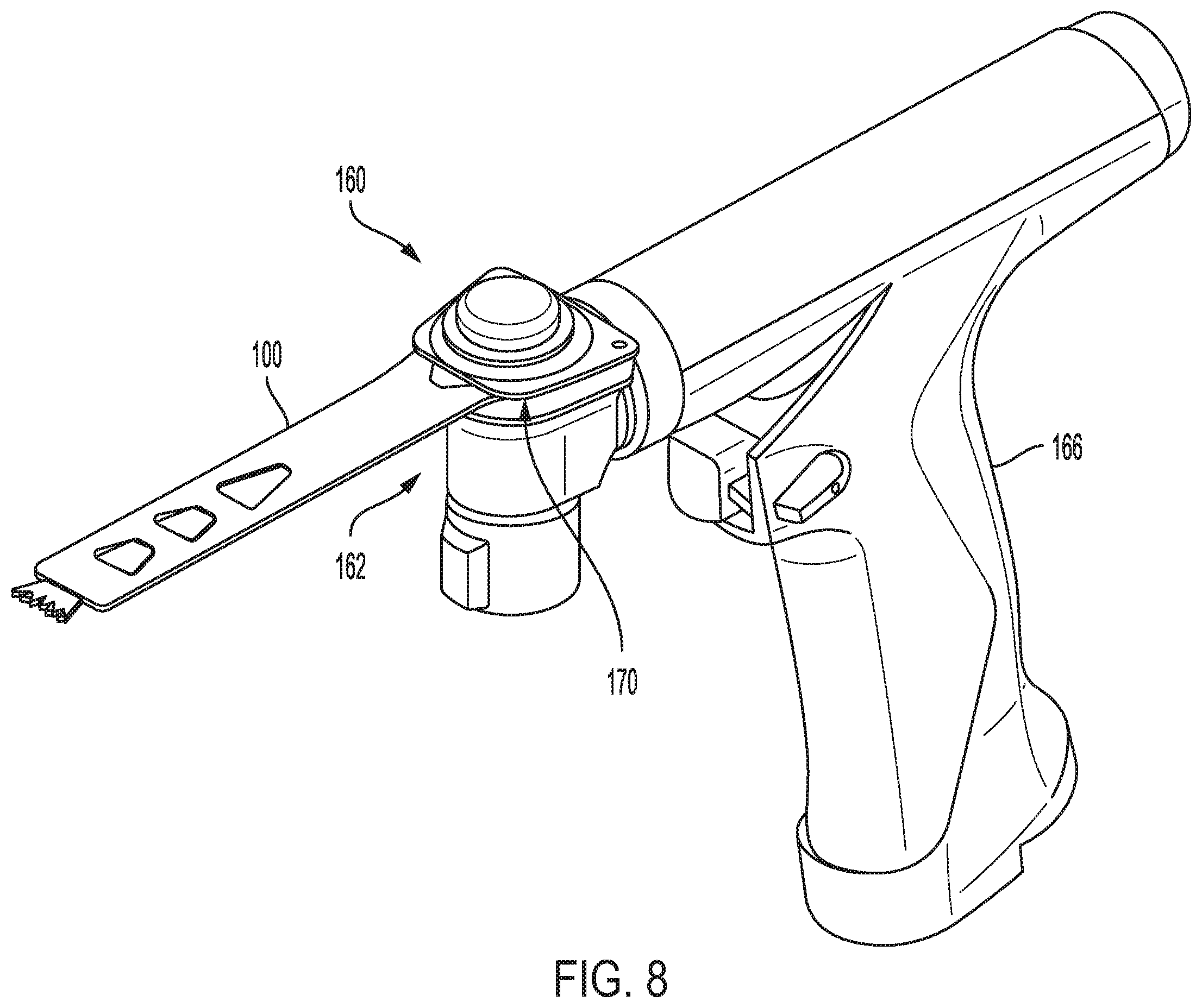 Patent US11812973 Figure 8 – Sheathed surgical saw blade with bearings