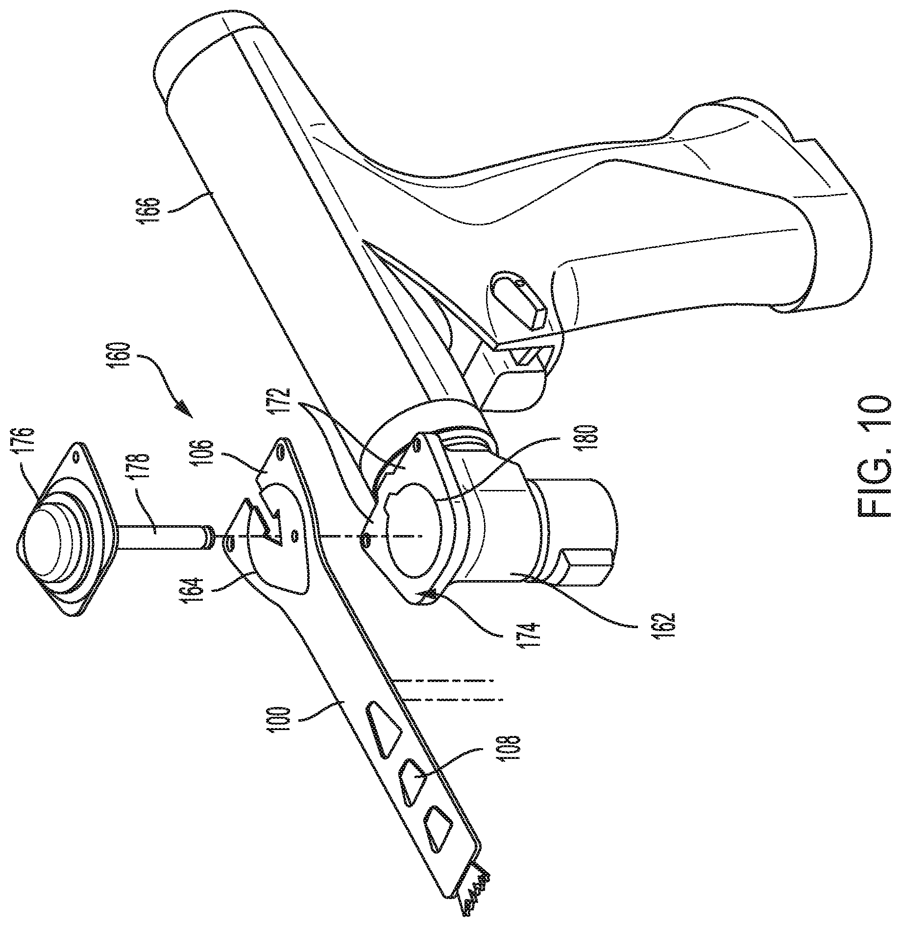Patent US11812973 Figure 10 – Sheathed surgical saw blade with bearings
