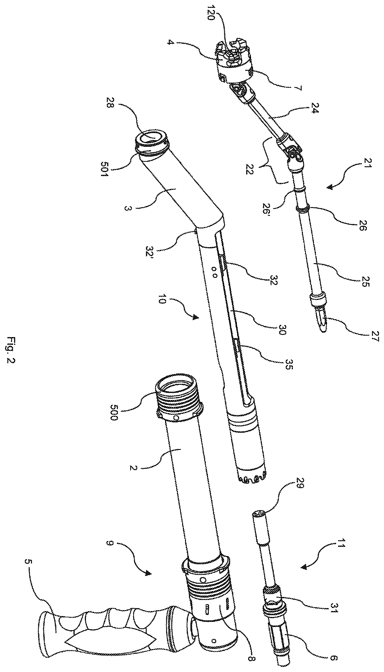 Patent US11812976 Figure 6 – Offset reamer driver with remote release mechanism