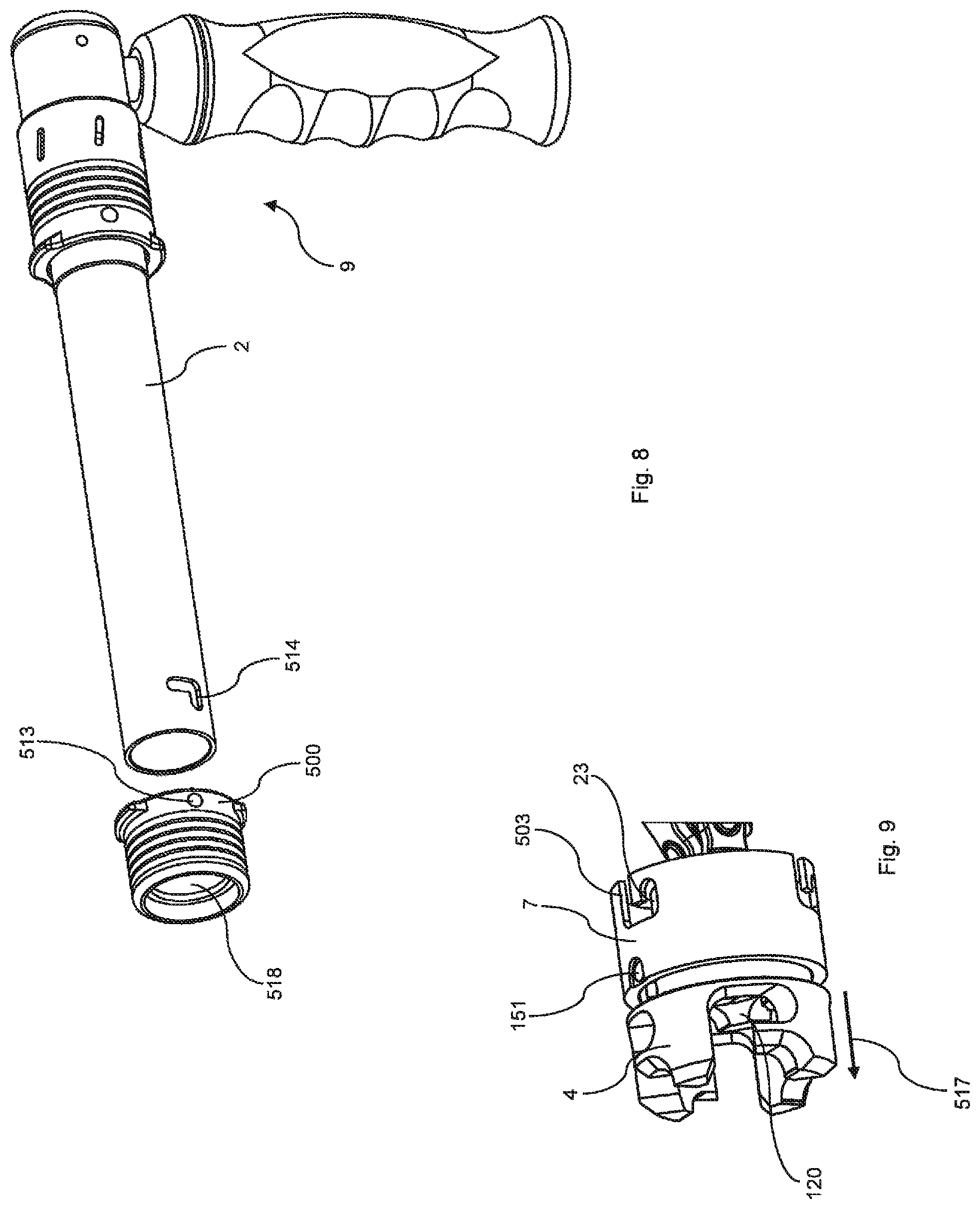 Patent US11812976 Figure 10 – Offset reamer driver with remote release mechanism