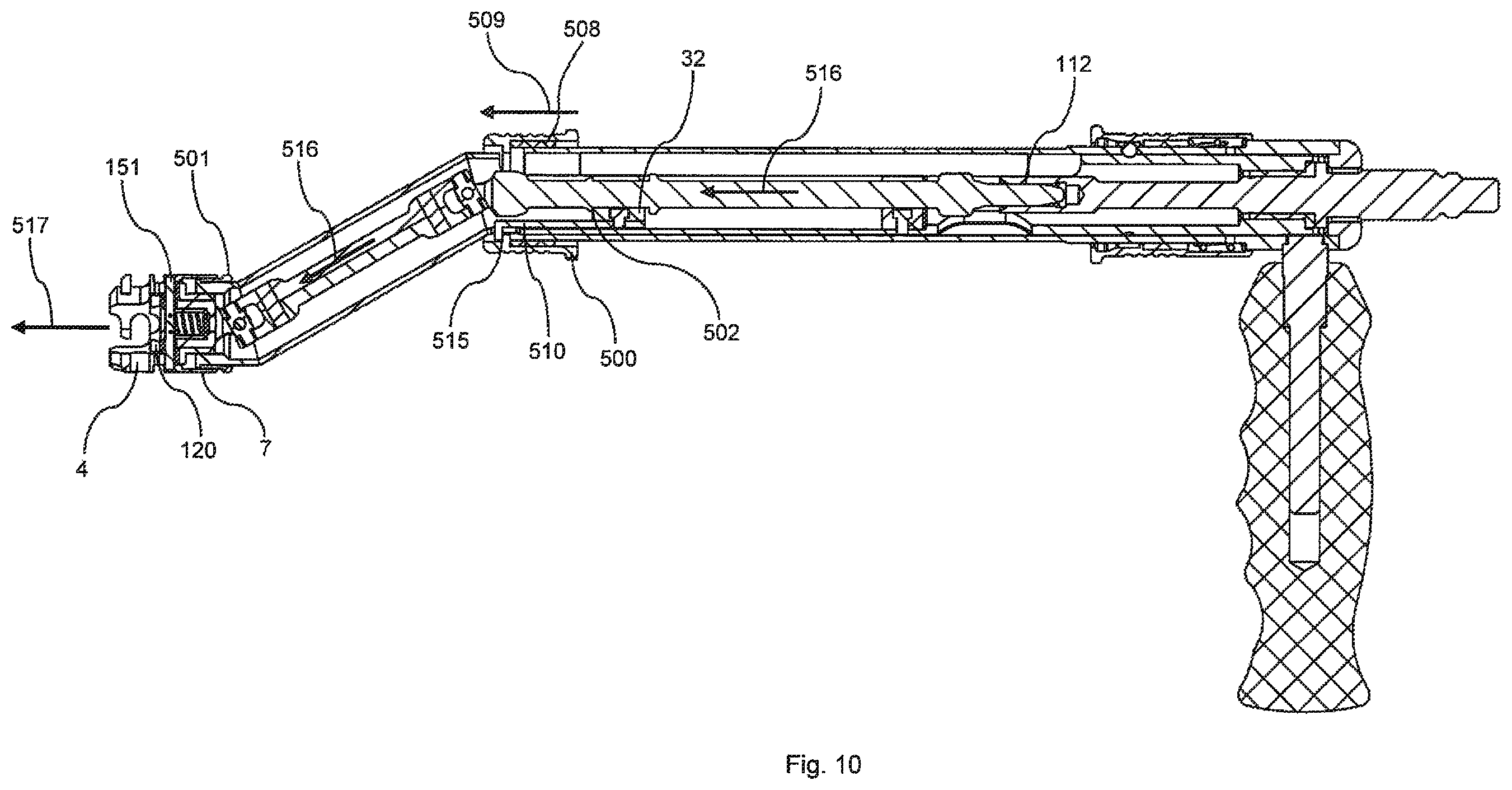 Patent US11812976 Figure 11 – Offset reamer driver with remote release mechanism
