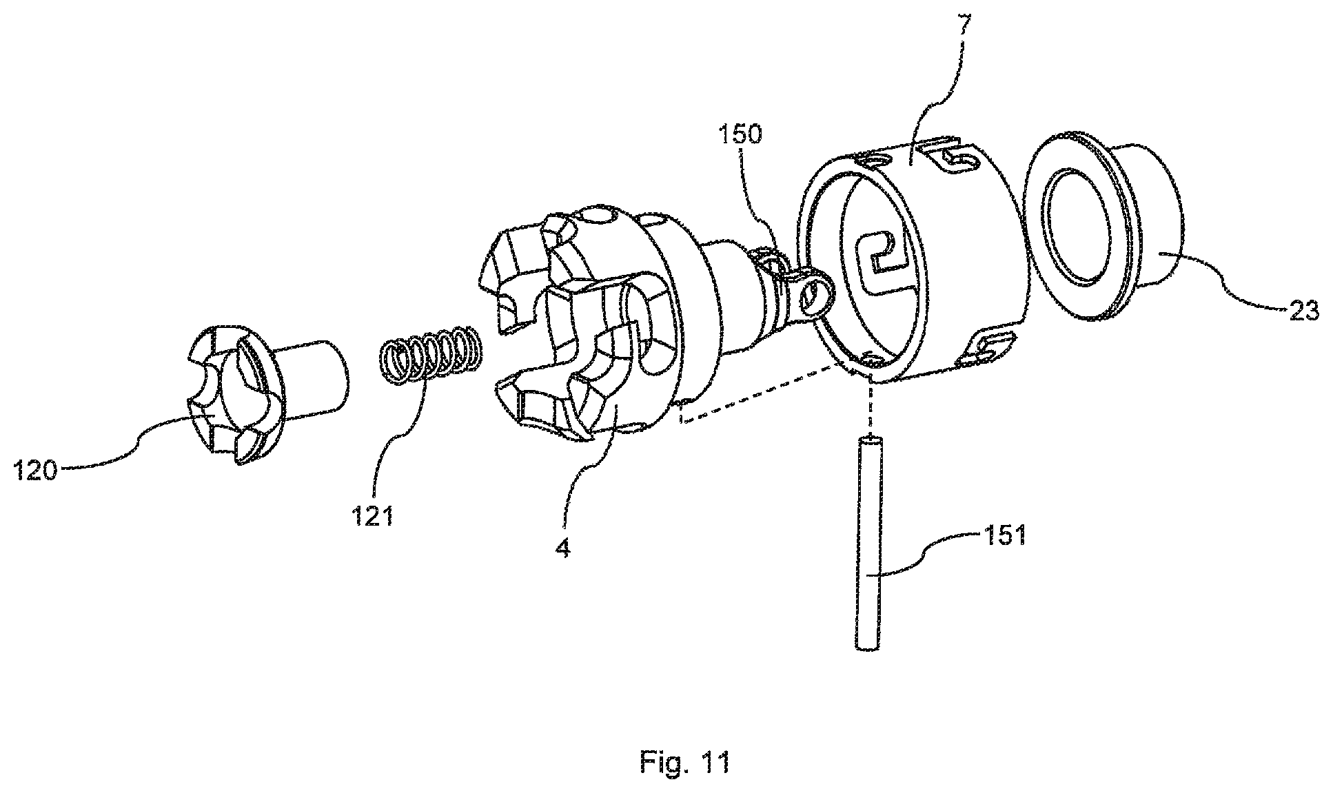 Patent US11812976 Figure 12 – Offset reamer driver with remote release mechanism