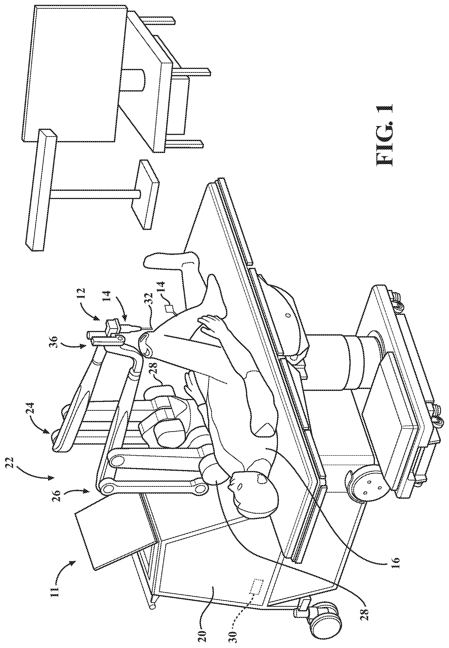 Patent US11812984 Figure 1 – End effector of a surgical robotic manipulator including a grip sensing mechanism for manual operation of the end effector
