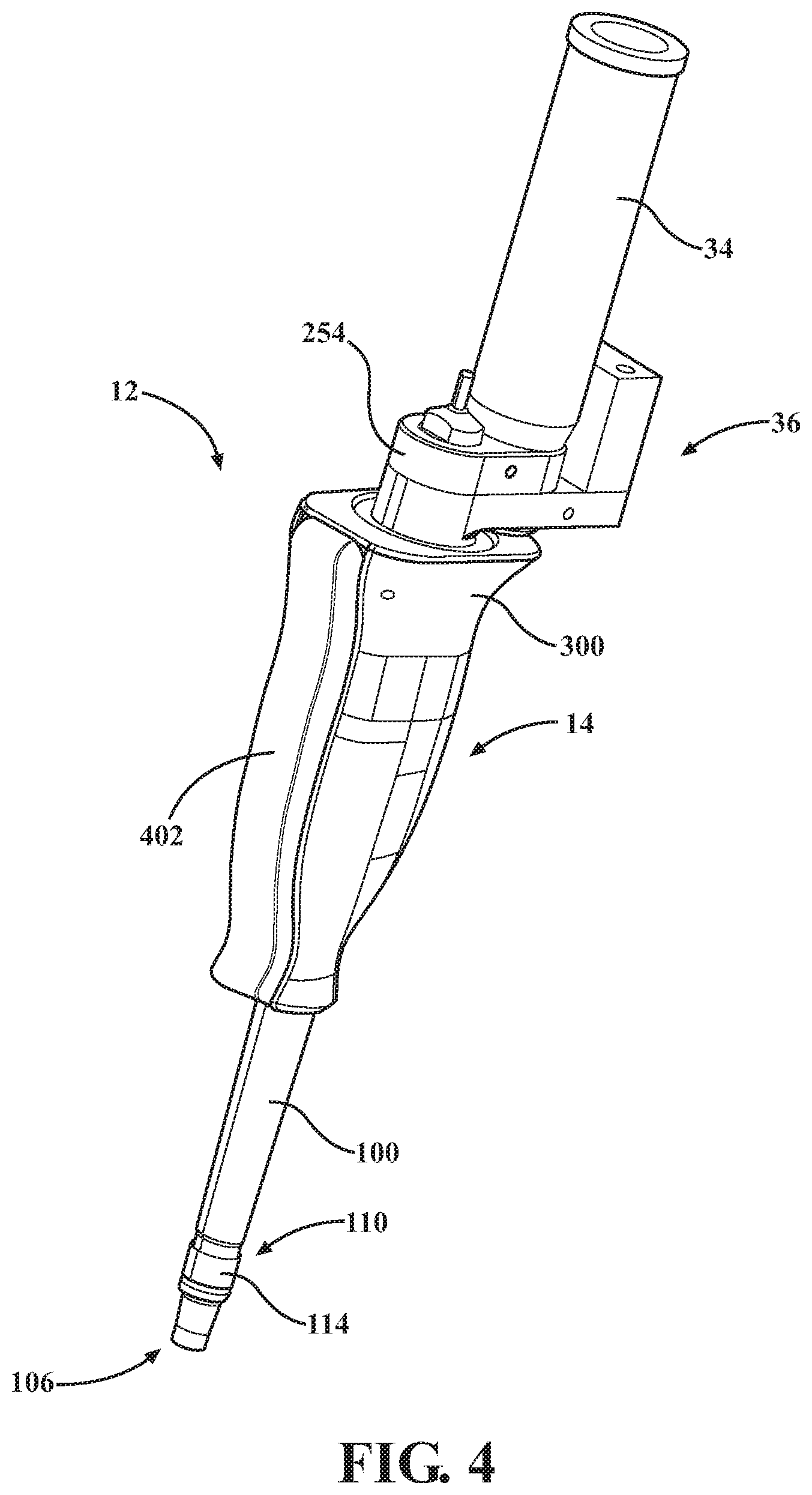Patent US11812984 Figure 4 – End effector of a surgical robotic manipulator including a grip sensing mechanism for manual operation of the end effector