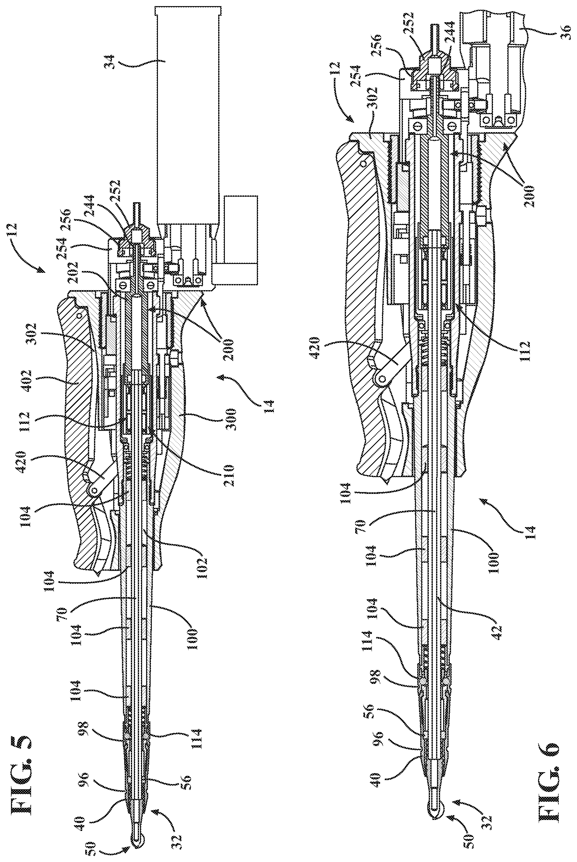 Patent US11812984 Figure 5 – End effector of a surgical robotic manipulator including a grip sensing mechanism for manual operation of the end effector