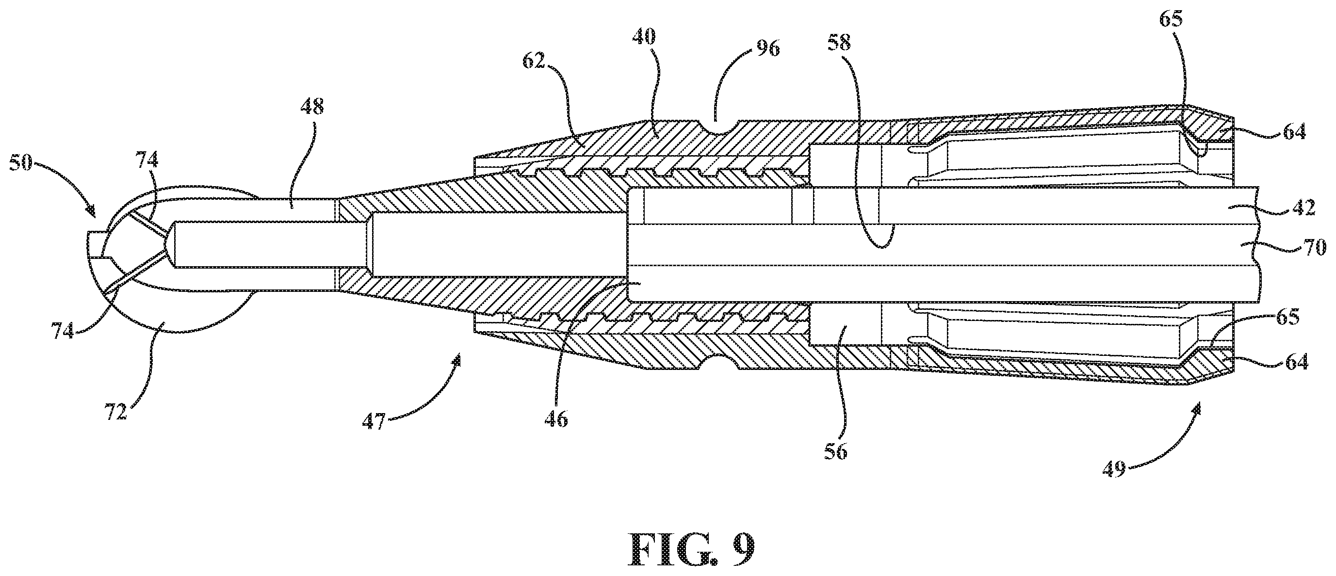 Patent US11812984 Figure 7 – End effector of a surgical robotic manipulator including a grip sensing mechanism for manual operation of the end effector
