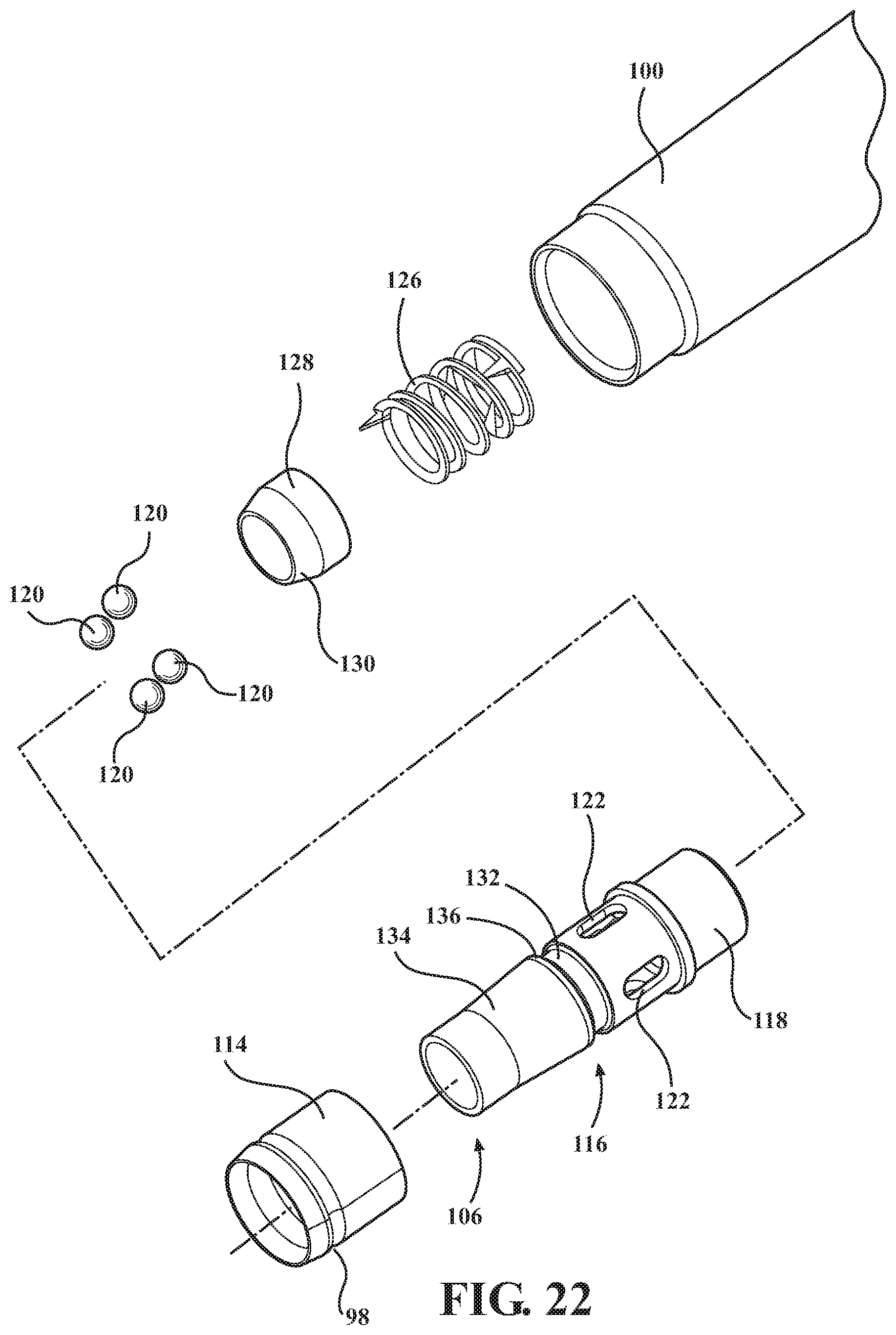 Patent US11812984 Figure 15 – End effector of a surgical robotic manipulator including a grip sensing mechanism for manual operation of the end effector