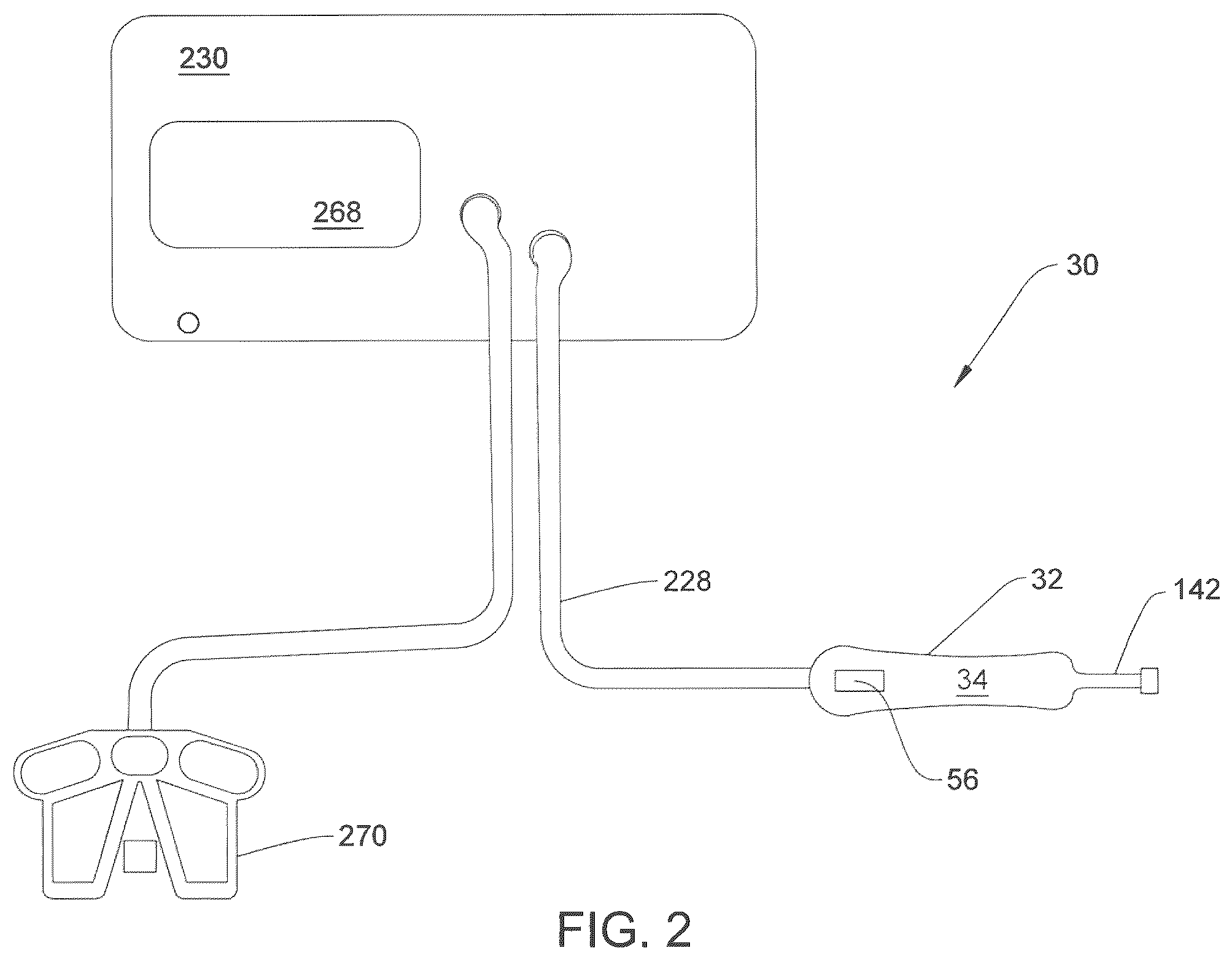 Patent US11812986 Figure 2 – Ultrasonic surgical tool system including a tip capable of simultaneous longitudinal and torsional movement and a console capable of applying a drive signal to the tip so the tip engages in substantially torsional oscillations