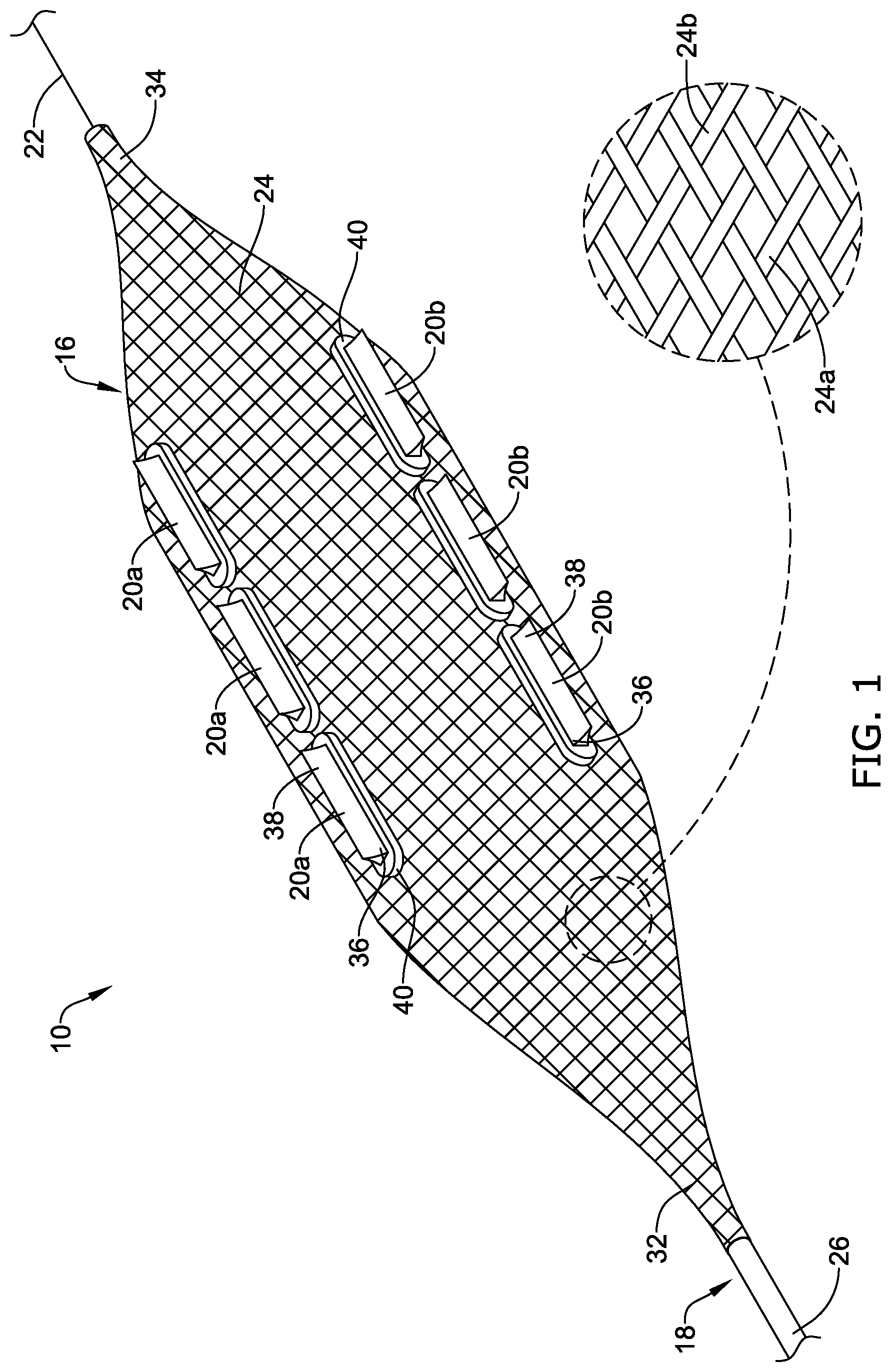 Patent US11812987 Figure 1 – Cutting balloon catheter