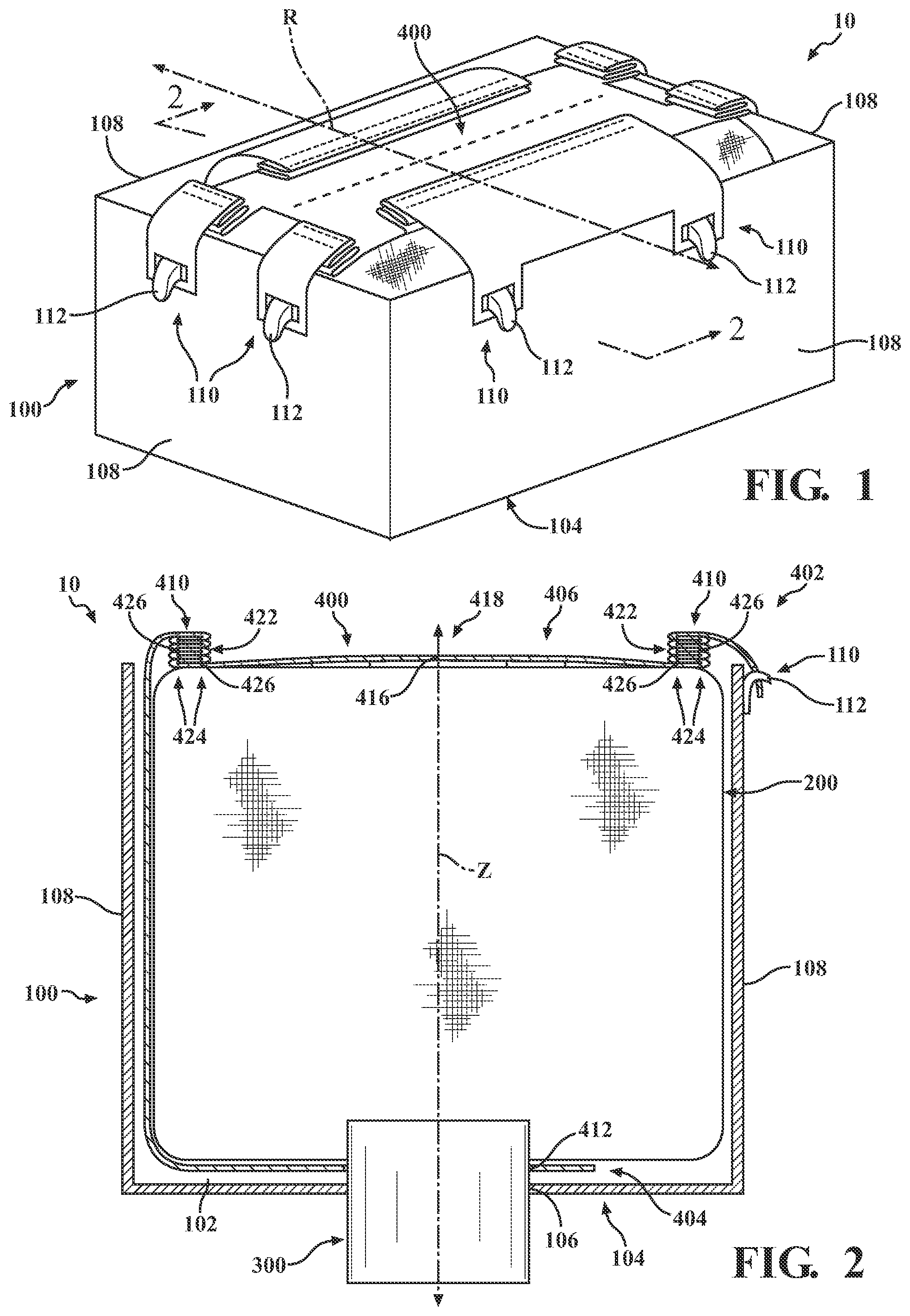 Patent US11814000 — Expandable deployment flaps for vehicular airbag systems — Figure 1