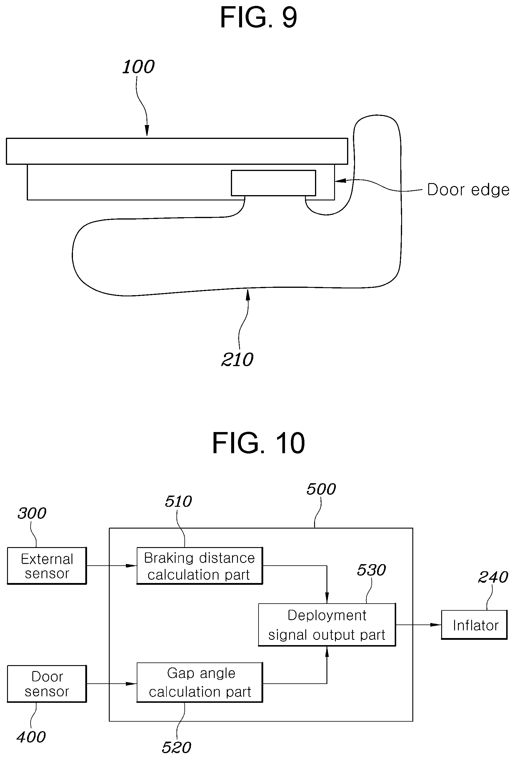 Patent US11814002 Figure 8 – Door-mounted air bag and control method for deploying same
