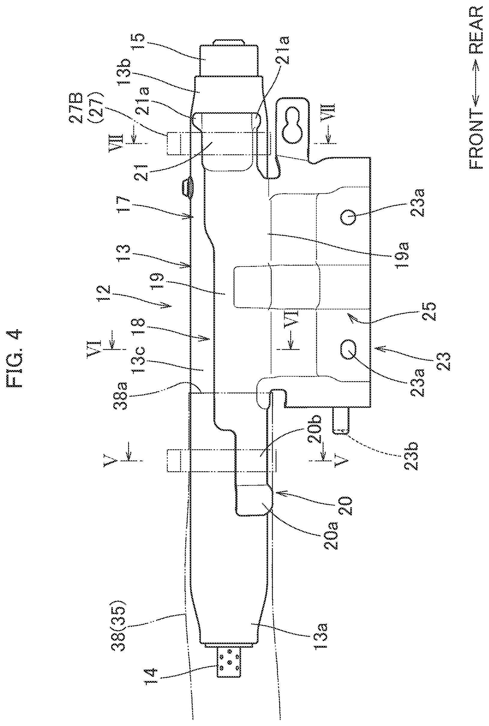 Patent US11814003 Figure 4 – Head protecting airbag device with inflator attachment bracket