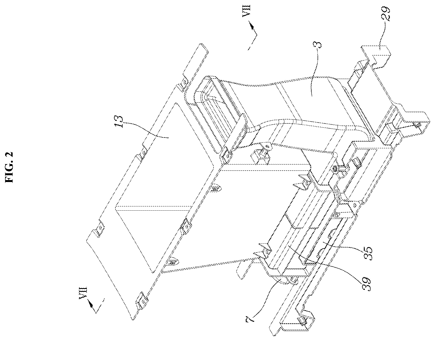 Patent US11814012 Figure 2 – Moving console for vehicle