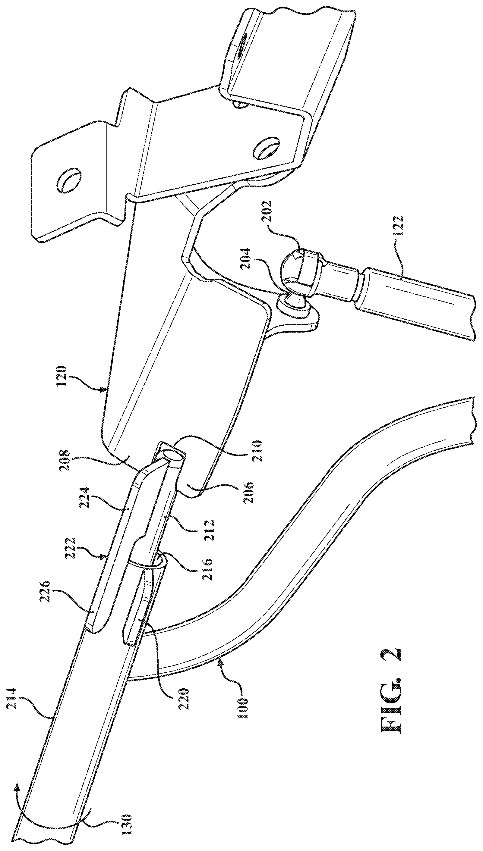 Patent US11814013 Figure 2 – Motion limiting system for vehicle accessory