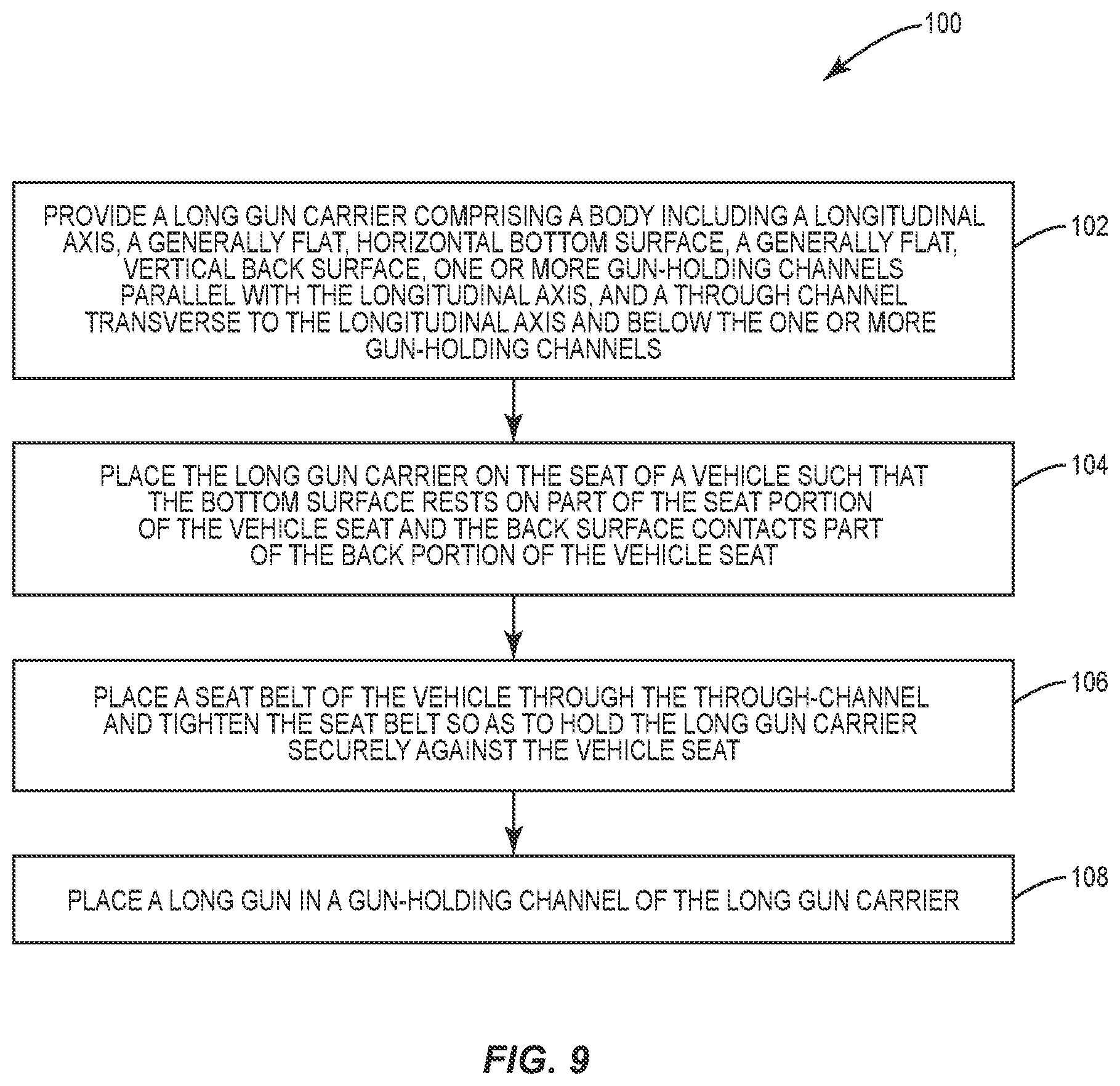 Patent US11814014 Figure 9 – Seat carrier for long guns