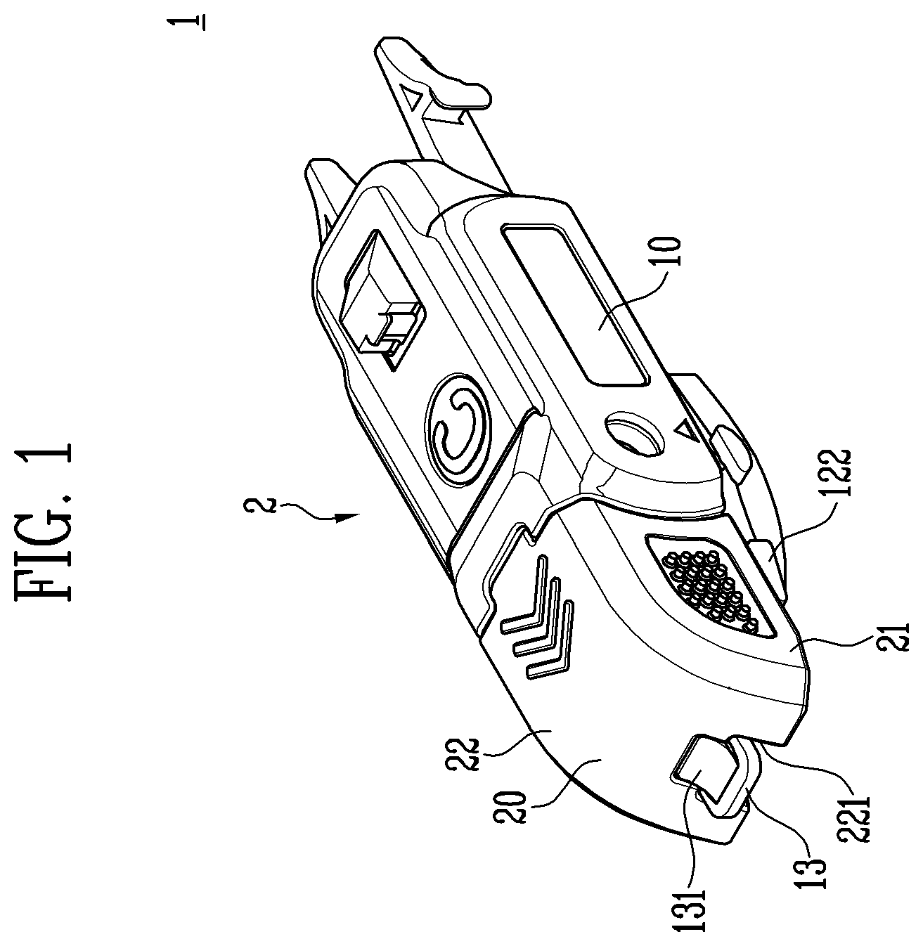 Patent US11814018 — Connecting apparatus for wiper, wiper blade assembly, and wiper device — Figure 1